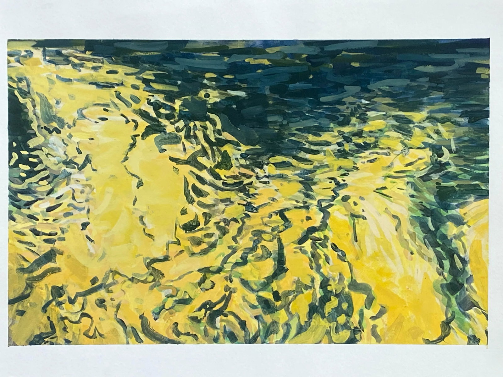 Moving Water, Impressionist Painting, on Paper - 4