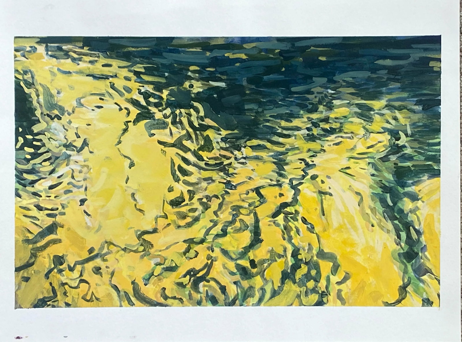 Moving Water, Impressionist Painting, on Paper - 5