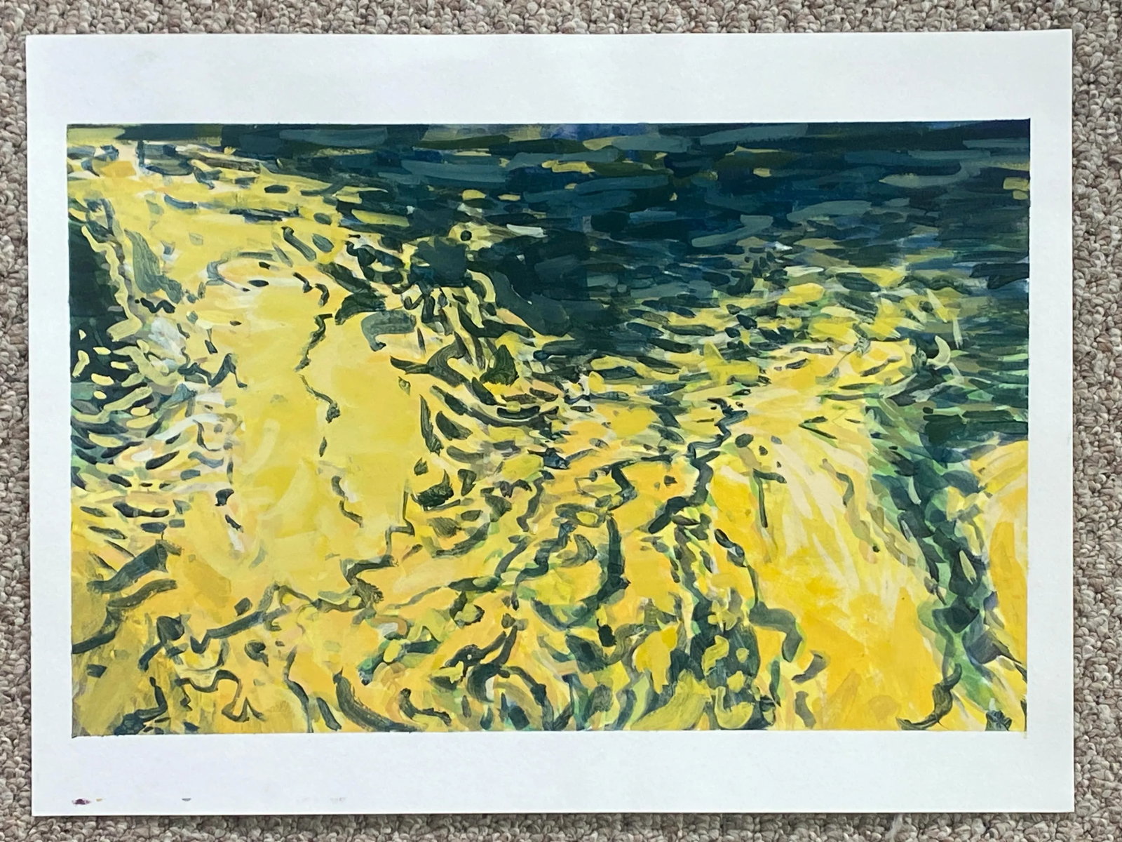Moving Water, Impressionist Painting, on Paper - 6