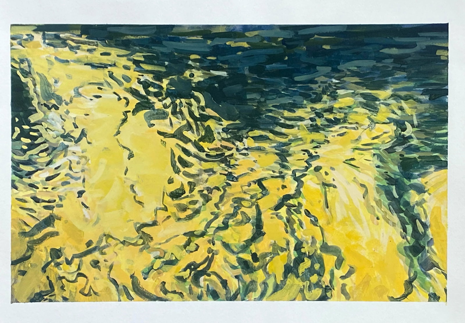 Moving Water, Impressionist Painting, on Paper - 7