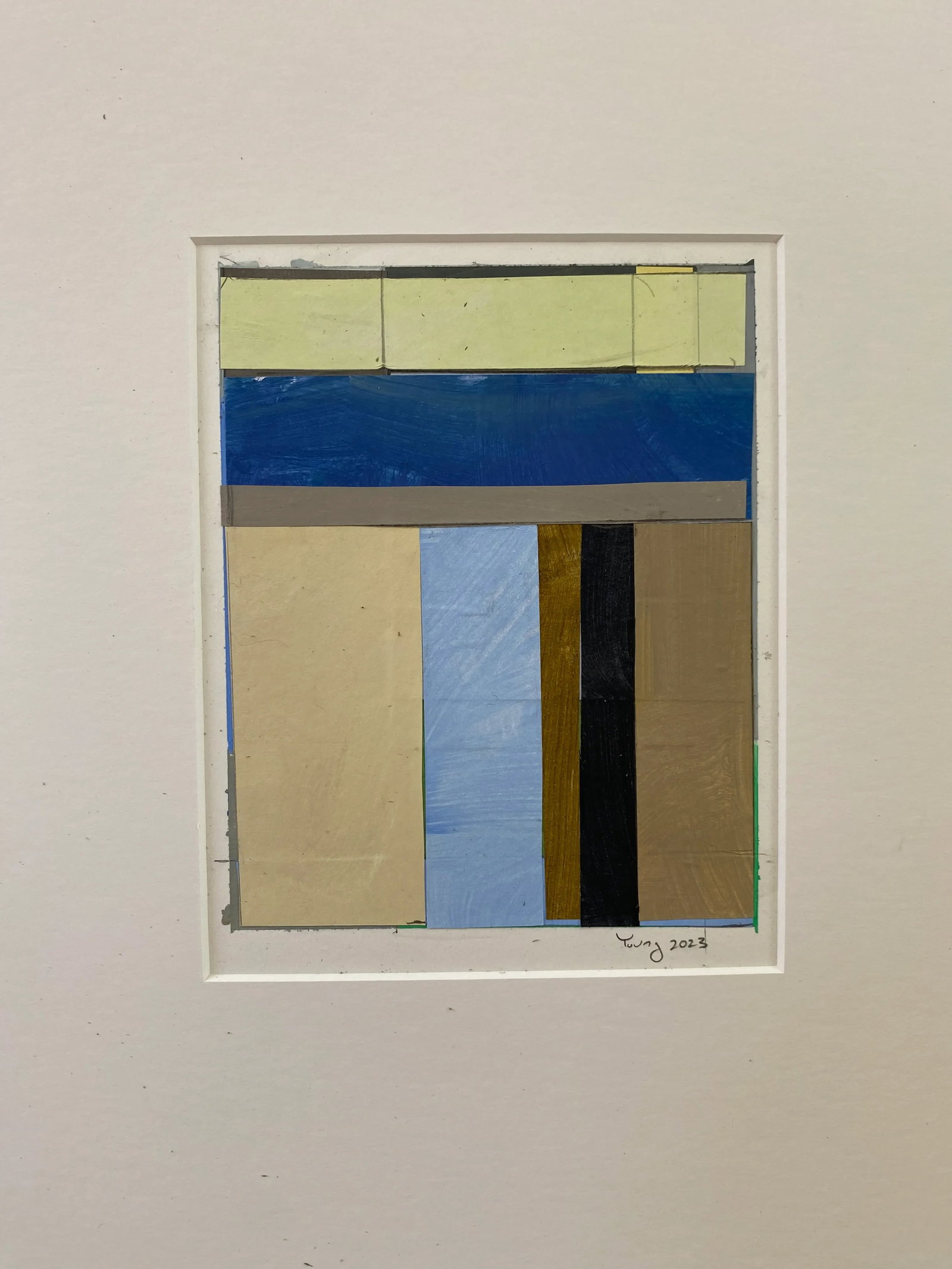 Lakes Series Contemporary Original Abstract Landscape Collage Painting on Paper by Bryan Young - 4