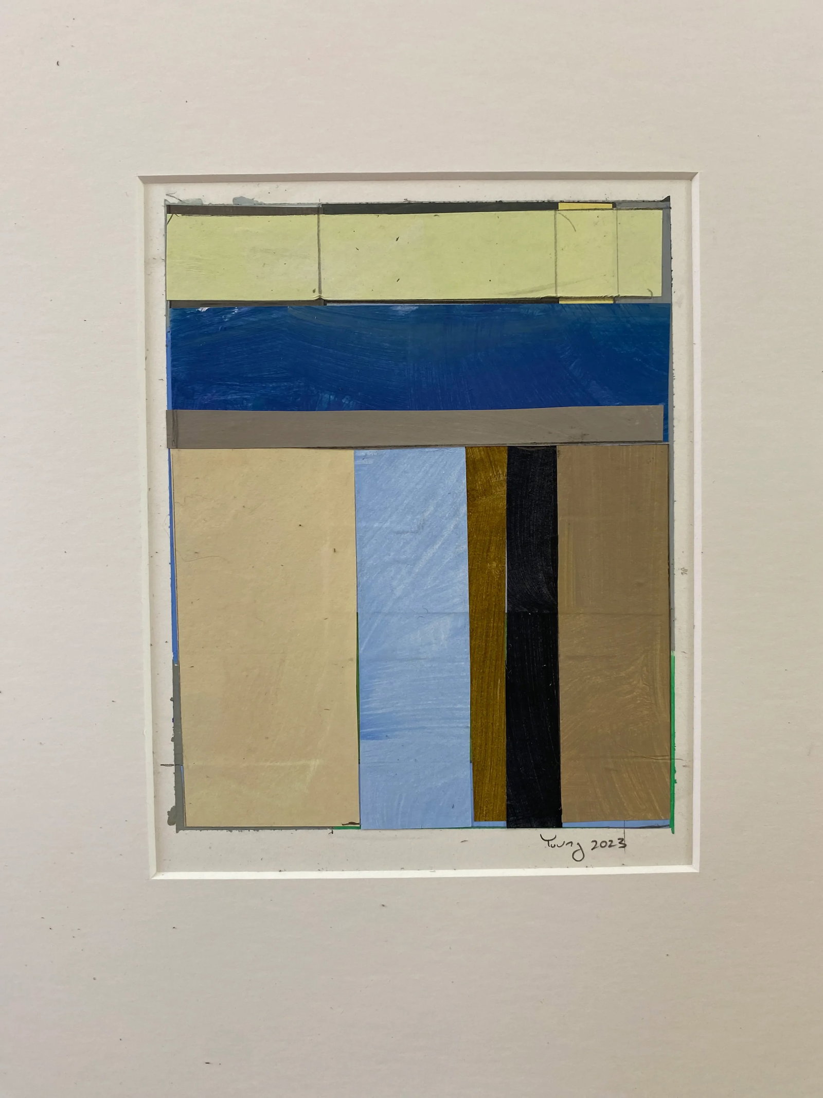 Lakes Series Contemporary Original Abstract Landscape Collage Painting on Paper by Bryan Young - 5