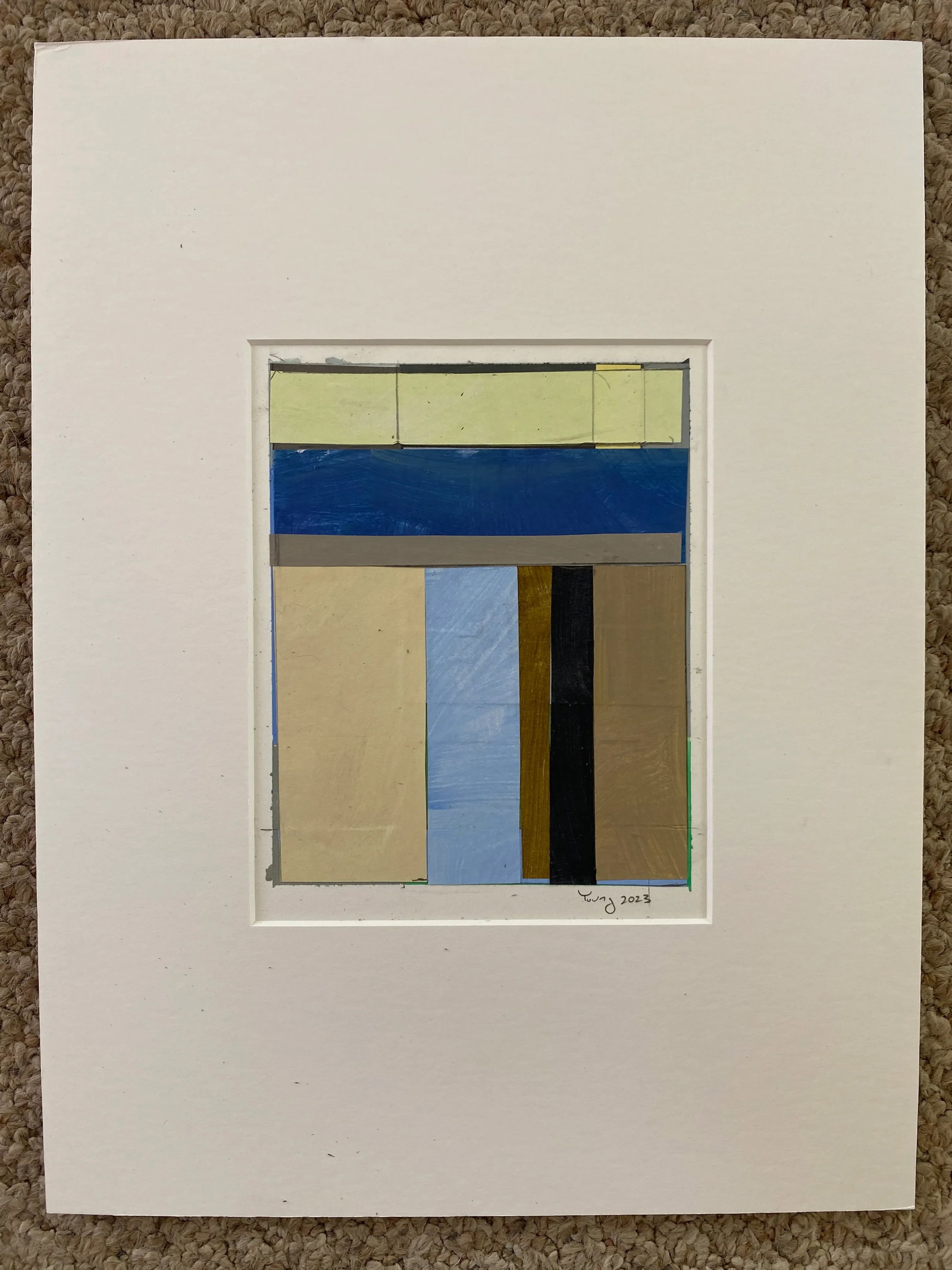 Lakes Series Contemporary Original Abstract Landscape Collage Painting on Paper by Bryan Young - 6