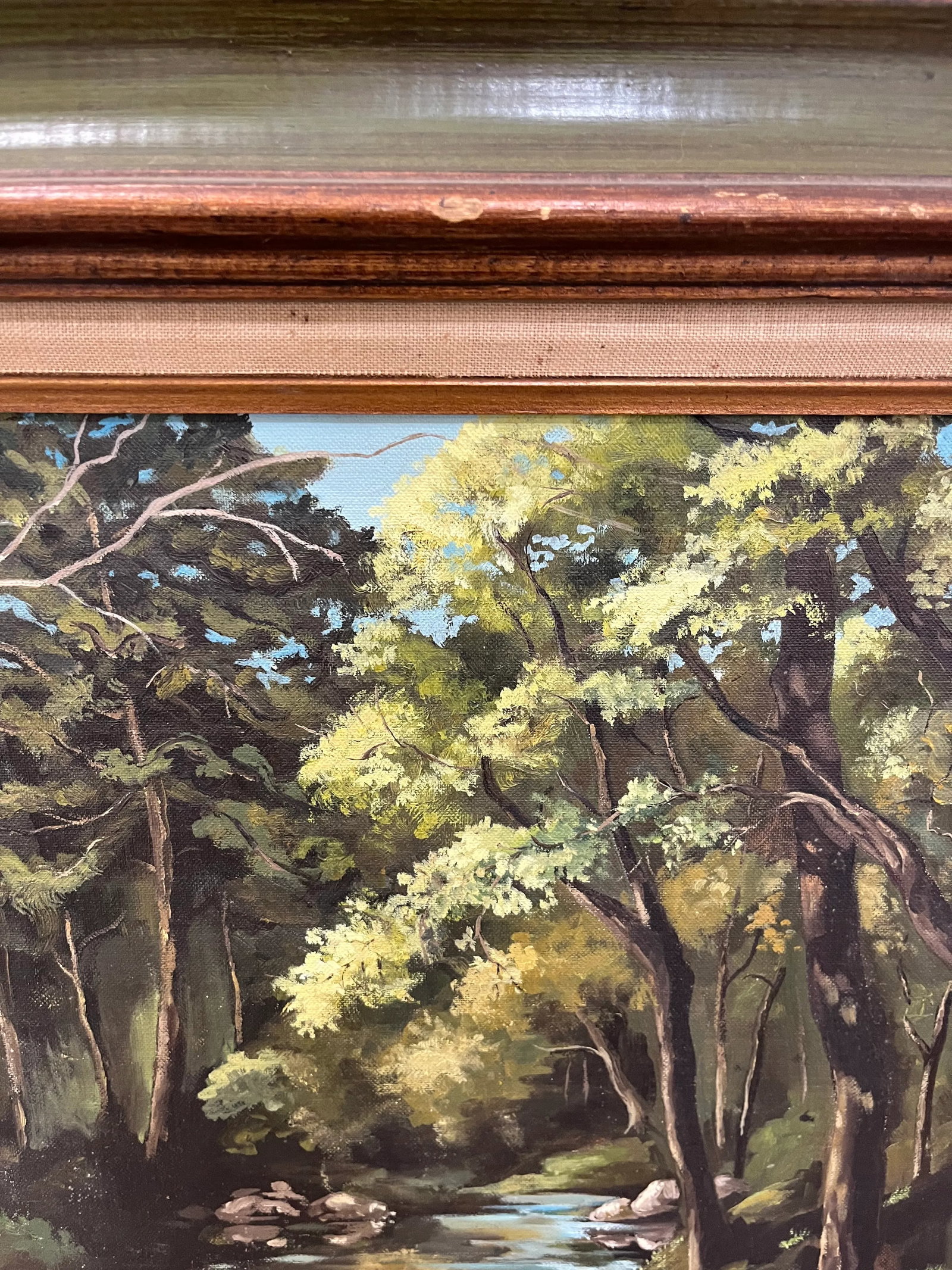 1976 Betty Schmidt Original Oil Painting Titled the Stream - 4