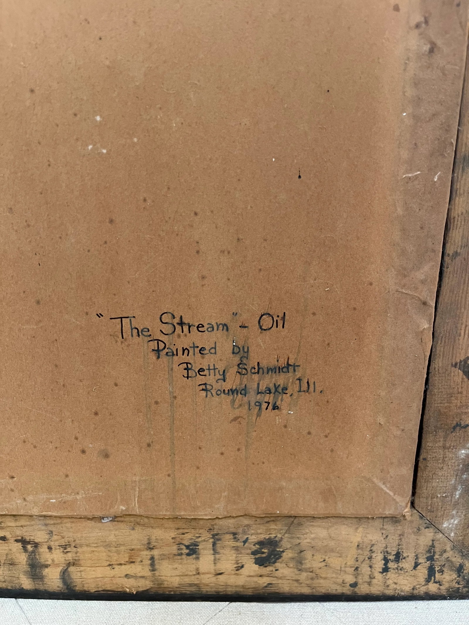 1976 Betty Schmidt Original Oil Painting Titled the Stream - 7