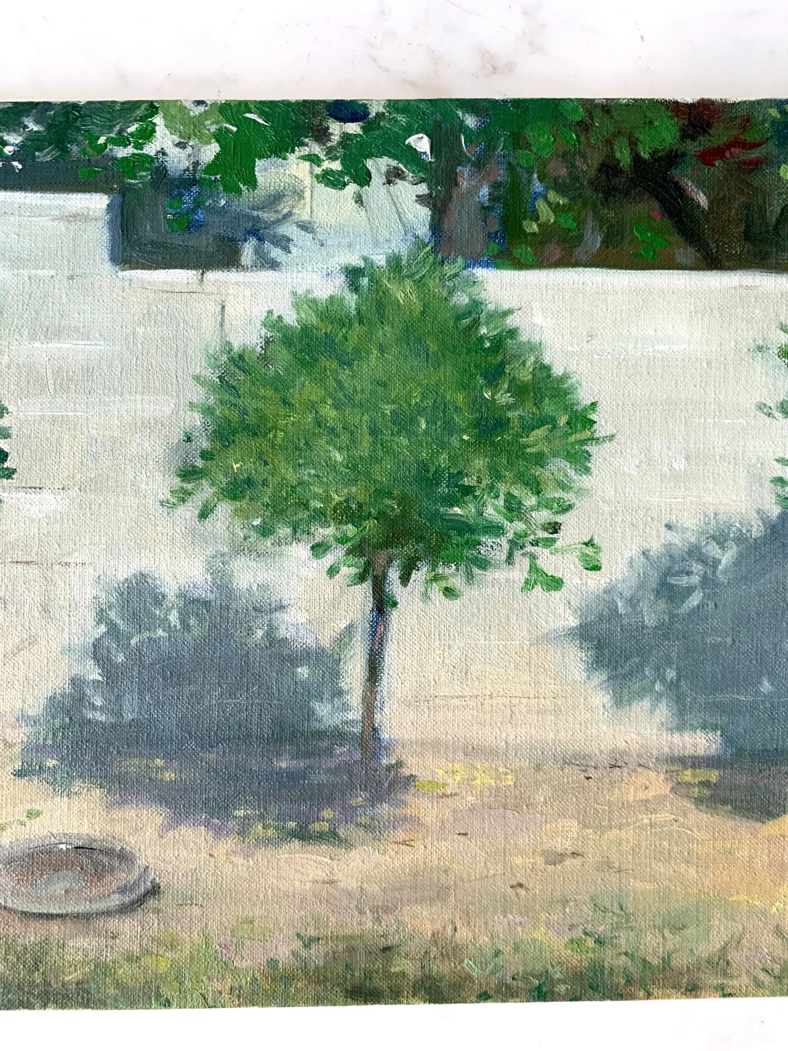 Plein Air Impressionist Oil Painting 'On Murray Drive, Silverlake, Ca'" by Larry Eikleberry C.1989 - 3