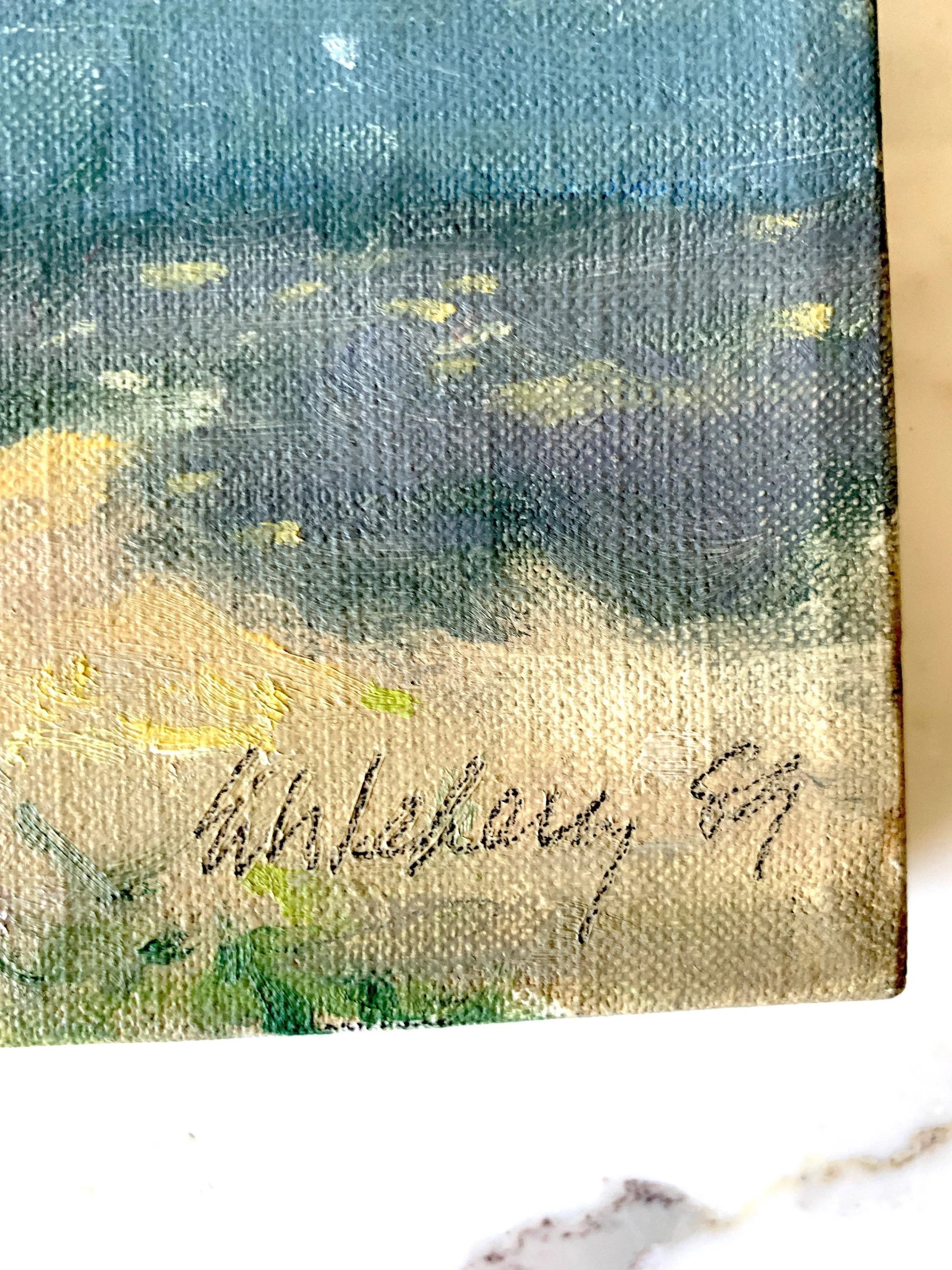 Plein Air Impressionist Oil Painting 'On Murray Drive, Silverlake, Ca'" by Larry Eikleberry C.1989 - 4