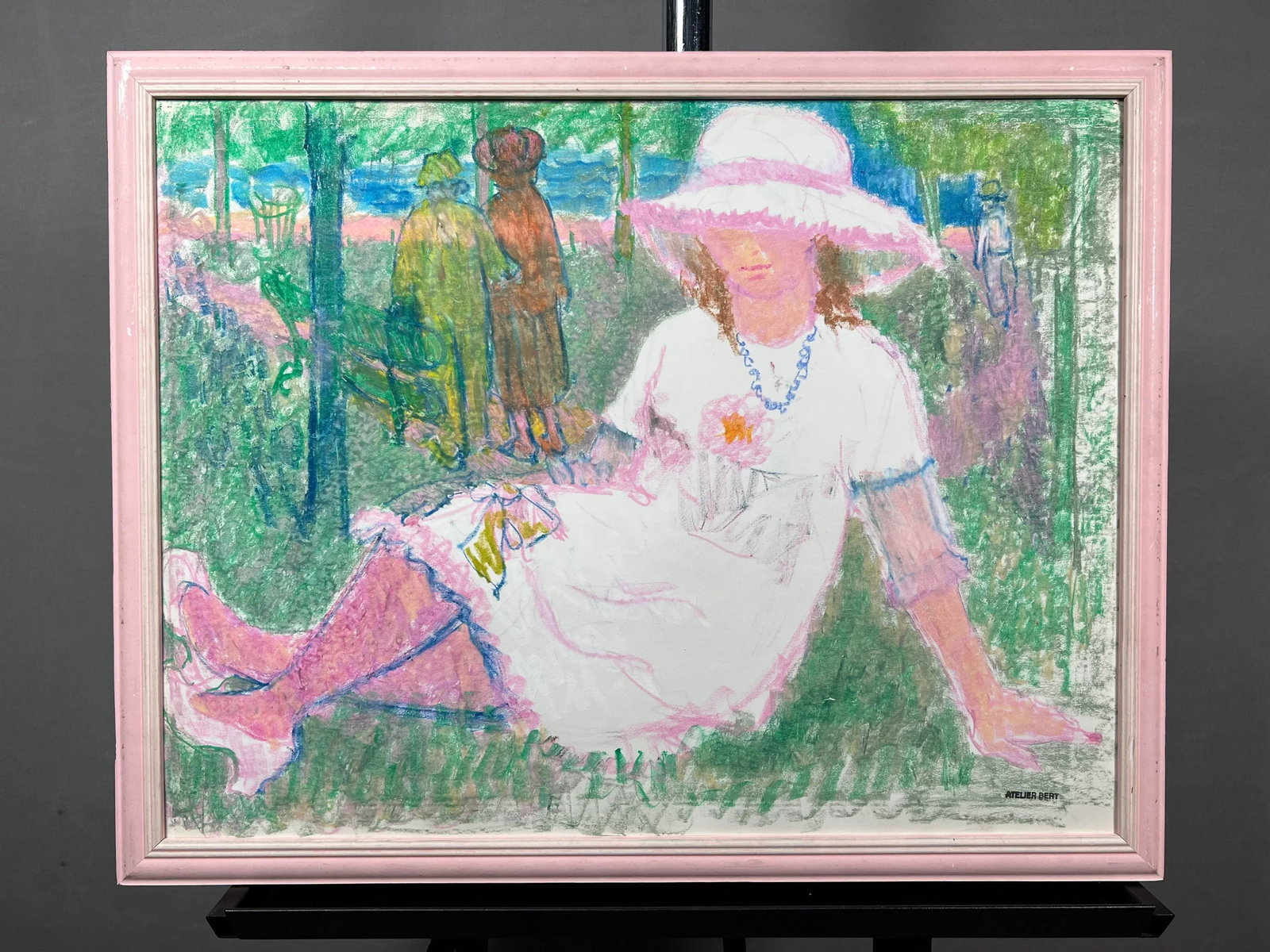 1980s "The Sunday Dress" by Galerie Bert, Pastel on Paper - 3