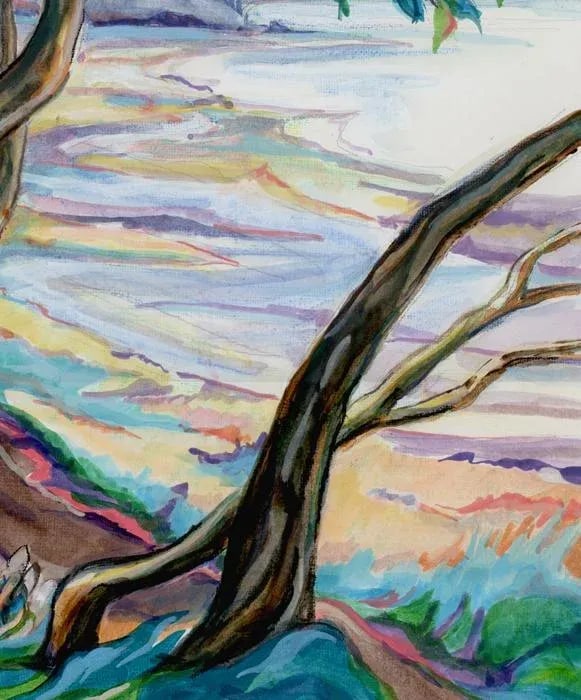 Original Plein Aire Seascape Painting, on the Bluff 2, Acrylic Study - 2