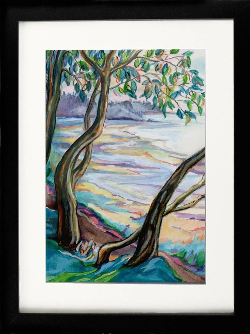 Original Plein Aire Seascape Painting, on the Bluff 2, Acrylic Study - 4