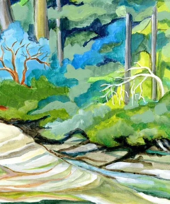 Plein Aire Landscape Original Painting, Sandbar 1, Acrylic Study - 2