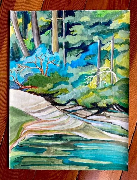 Plein Aire Landscape Original Painting, Sandbar 1, Acrylic Study - 3