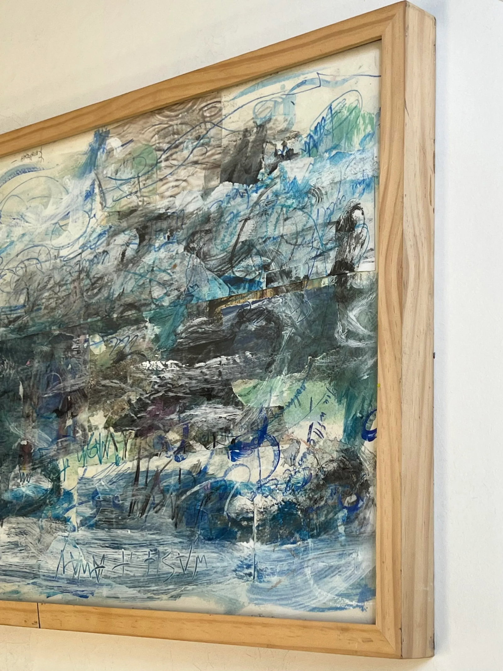 Wash It Away Contemporary Abstract Mixed Media Painting by Ellen ReinKraut, Framed - 2