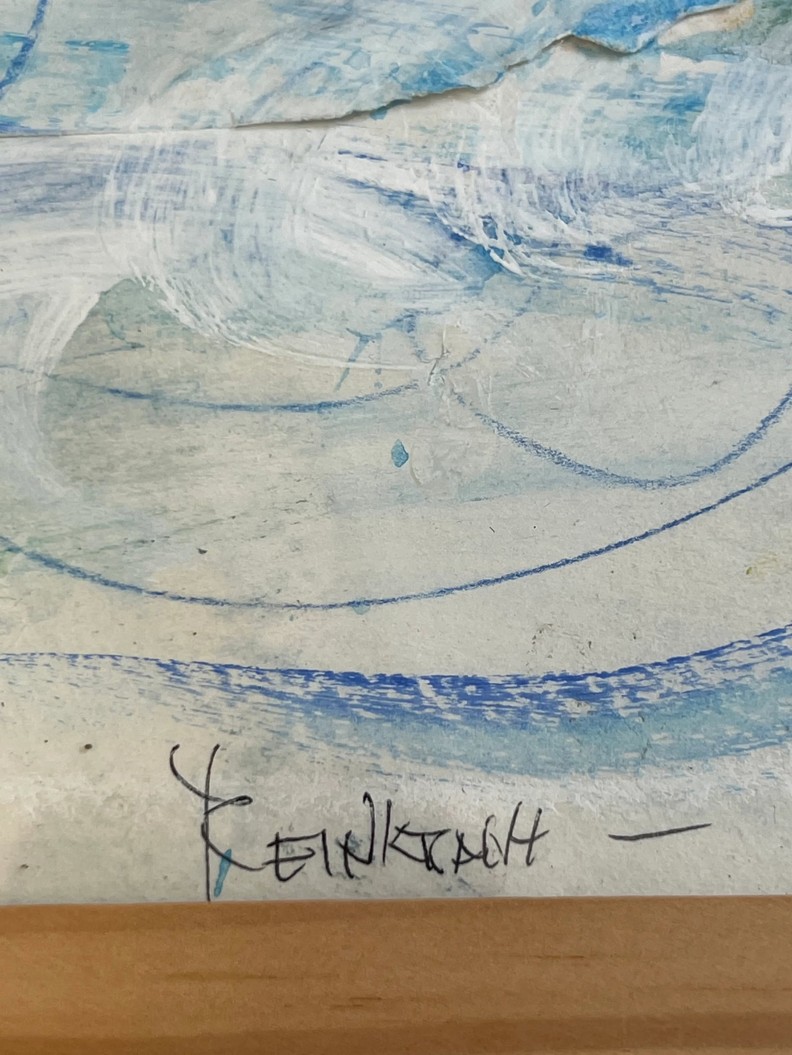 Wash It Away Contemporary Abstract Mixed Media Painting by Ellen ReinKraut, Framed - 3