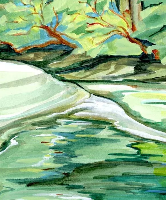 Plein Aire Landscape Original Painting, Sandbar 2, Acrylic Study - 2