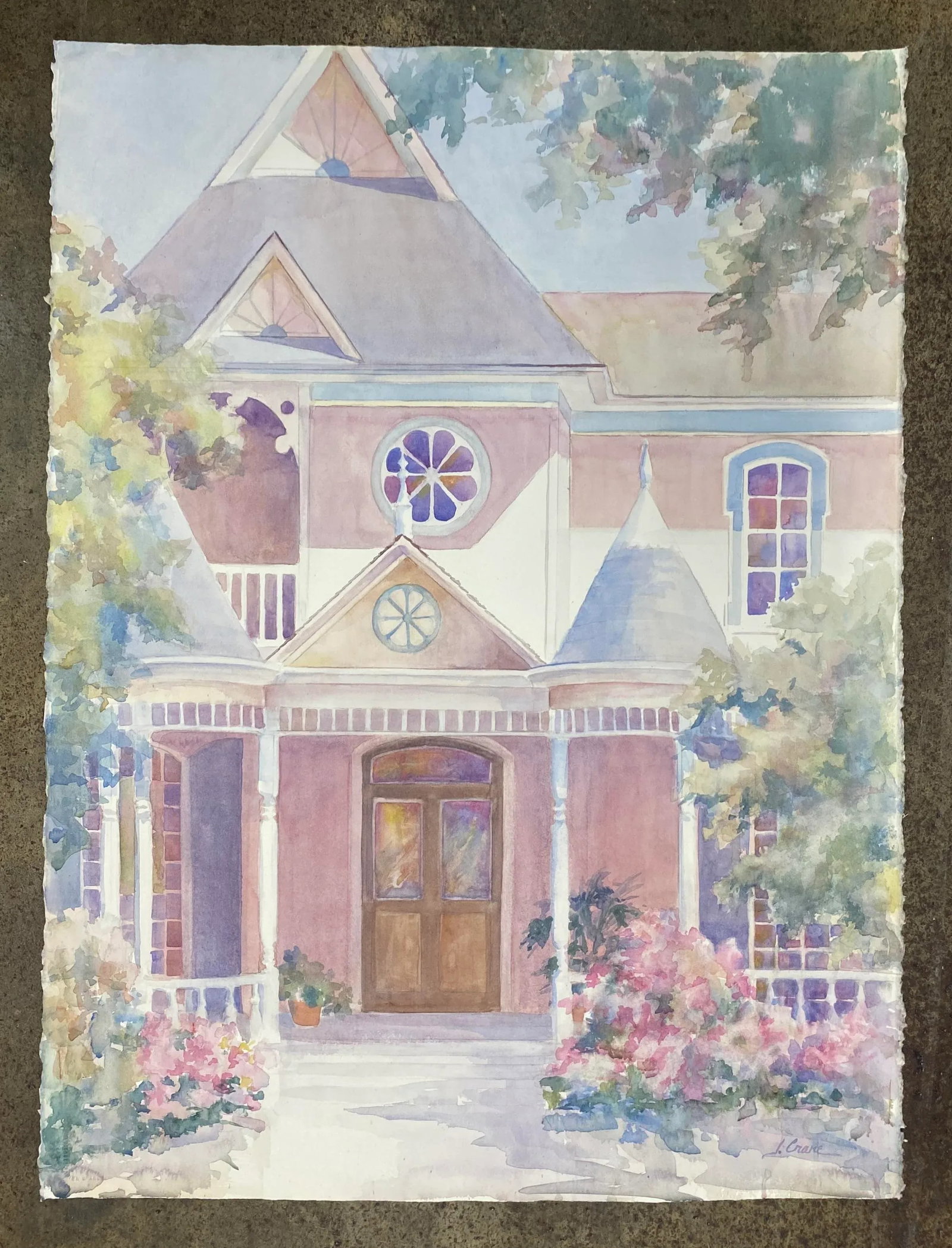 Judy Crane Victorian House Watercolor - 2