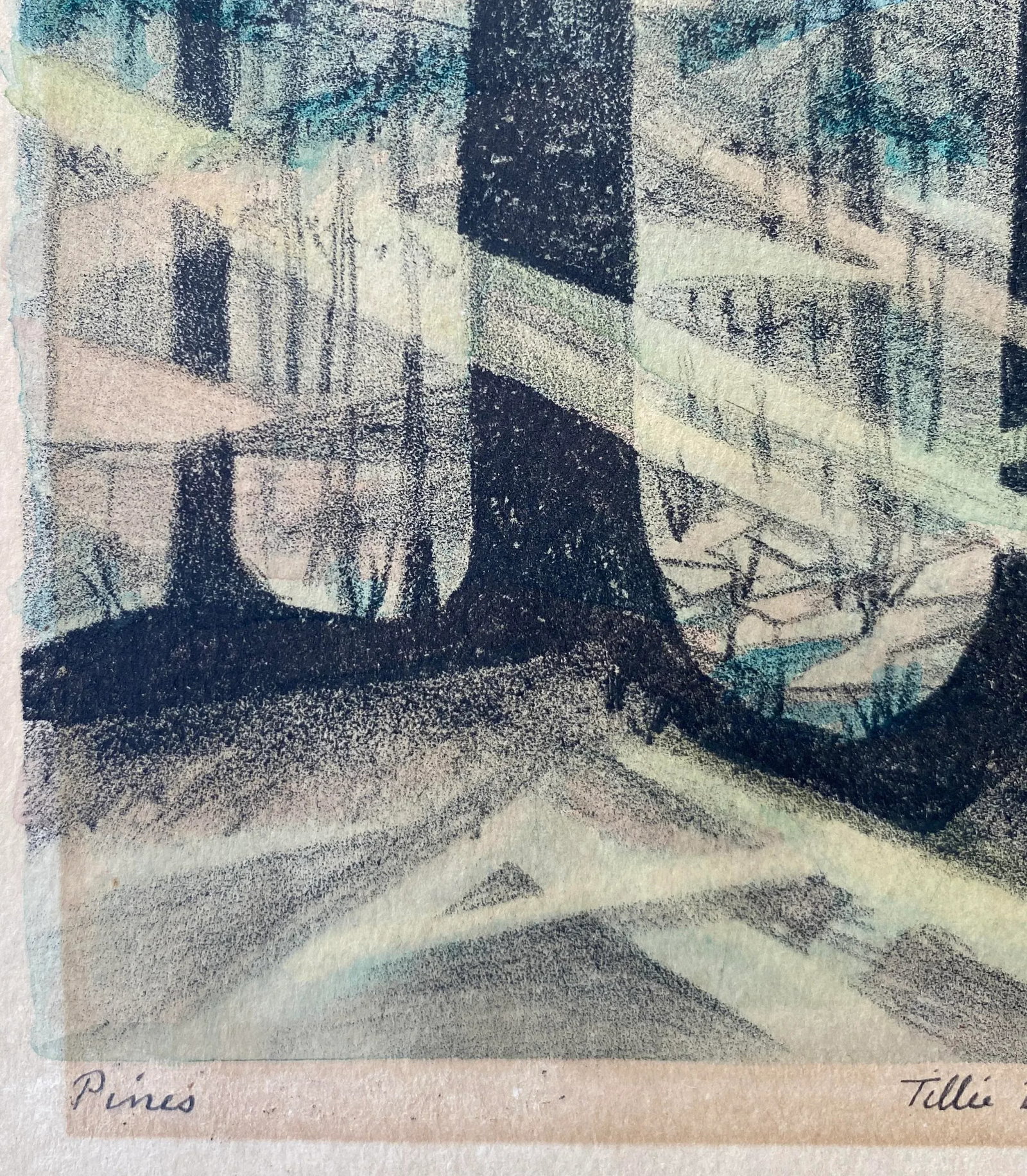 1950s Tillie Boykin Pines Lithograh - 3