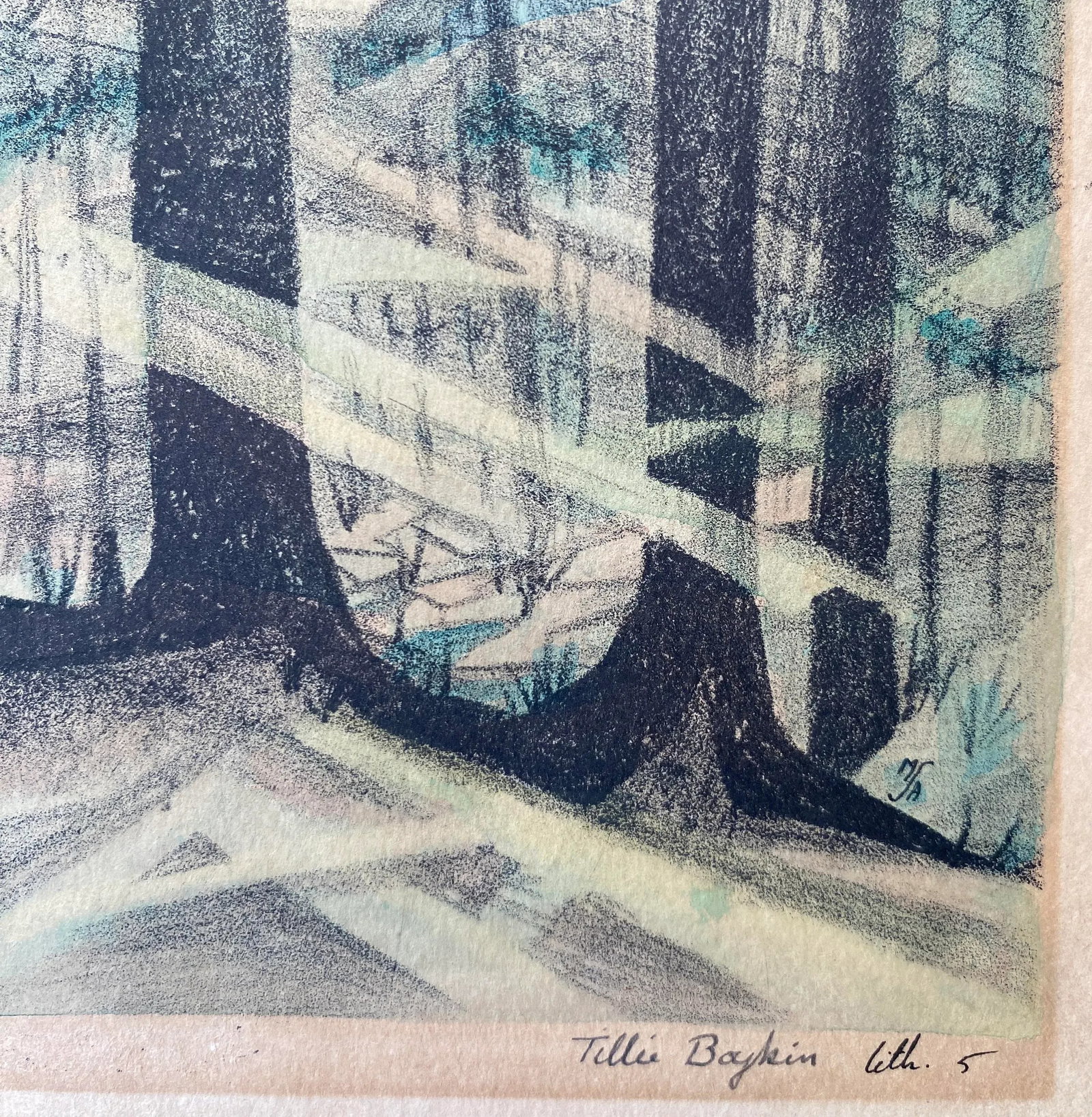 1950s Tillie Boykin Pines Lithograh - 4