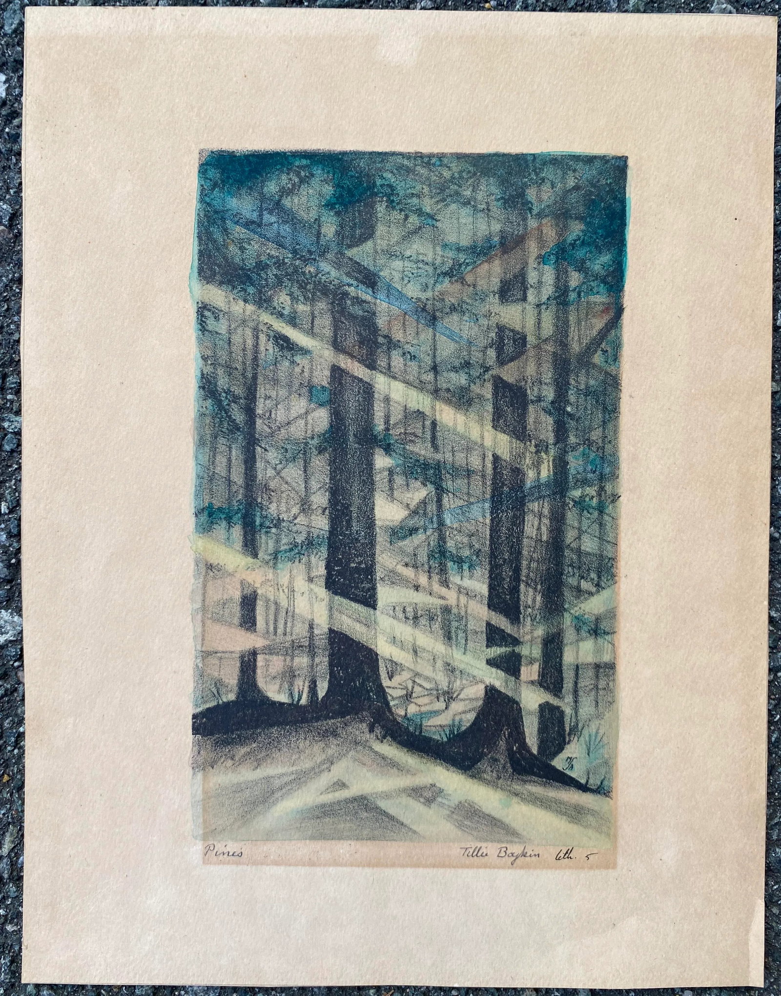1950s Tillie Boykin Pines Lithograh - 5