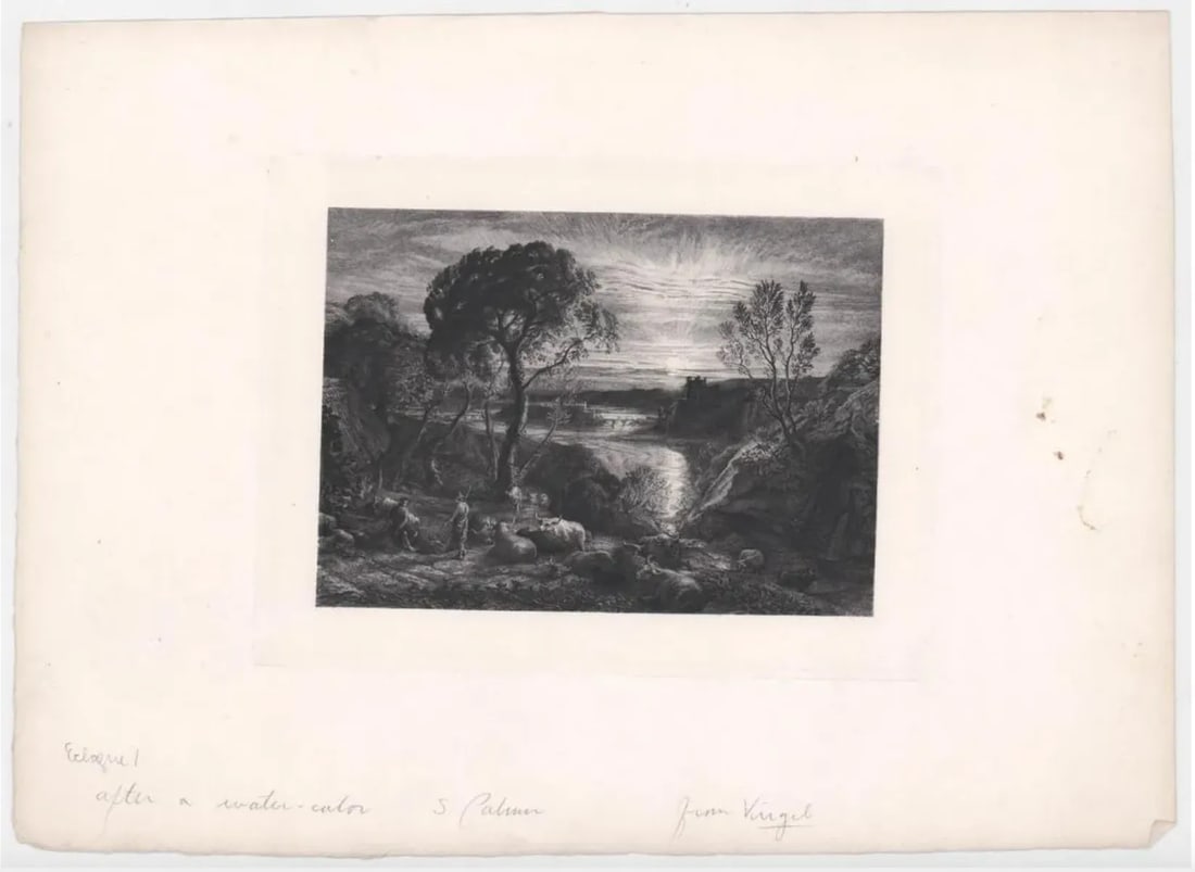 1883 Samuel Palmer Engraving of Watercolor From Eclogues of Virgil - 2