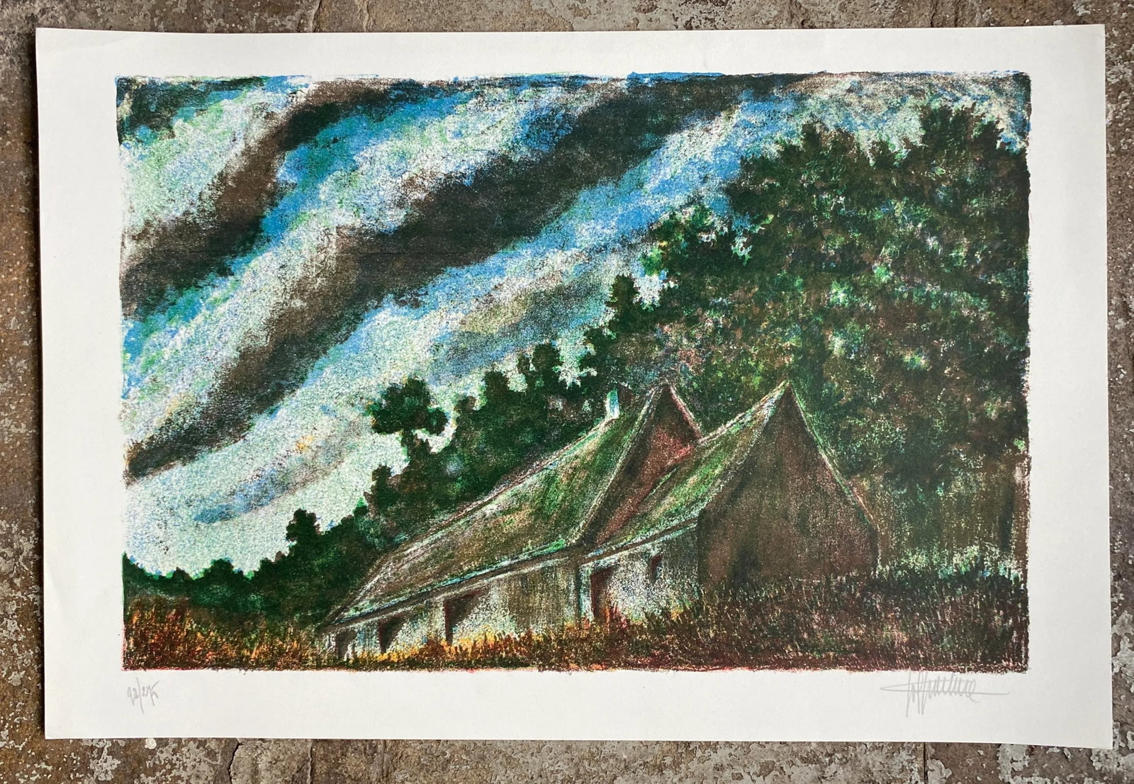 1960s Mid Century Modern Landscape Lithograph - 2