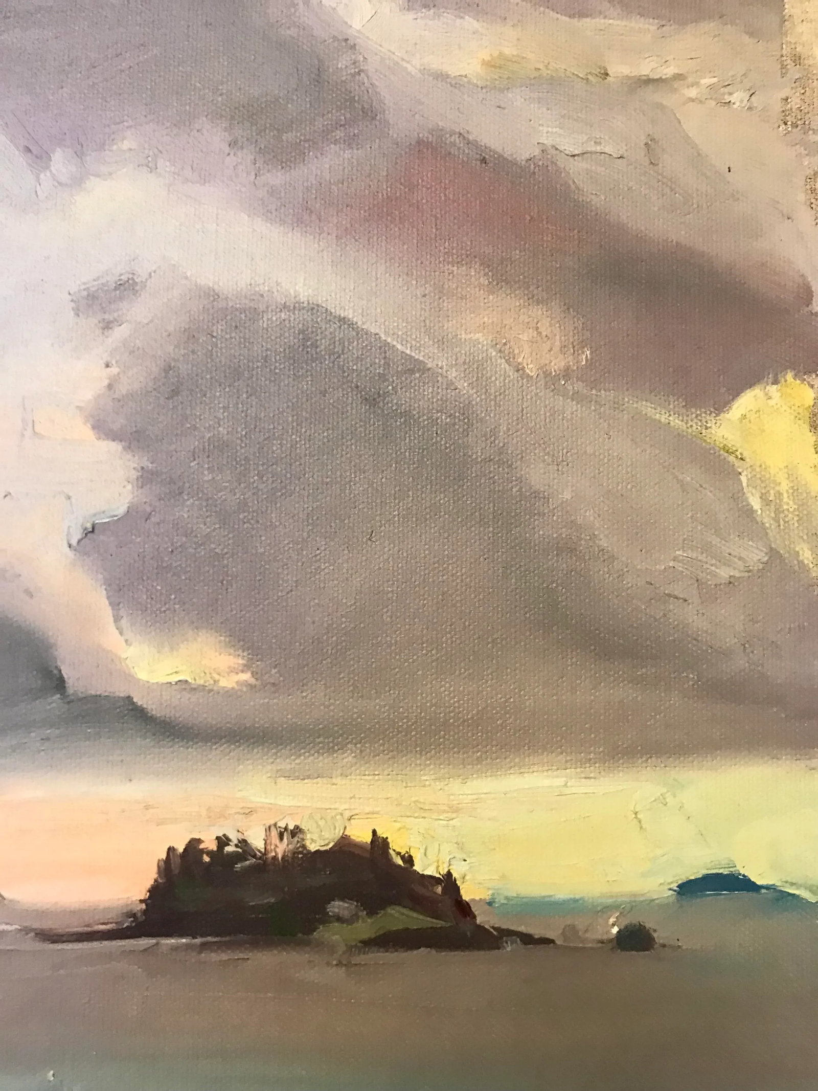 Lone Island Under Purple Skies Original Oil Painting by David Beynon Pena - 3