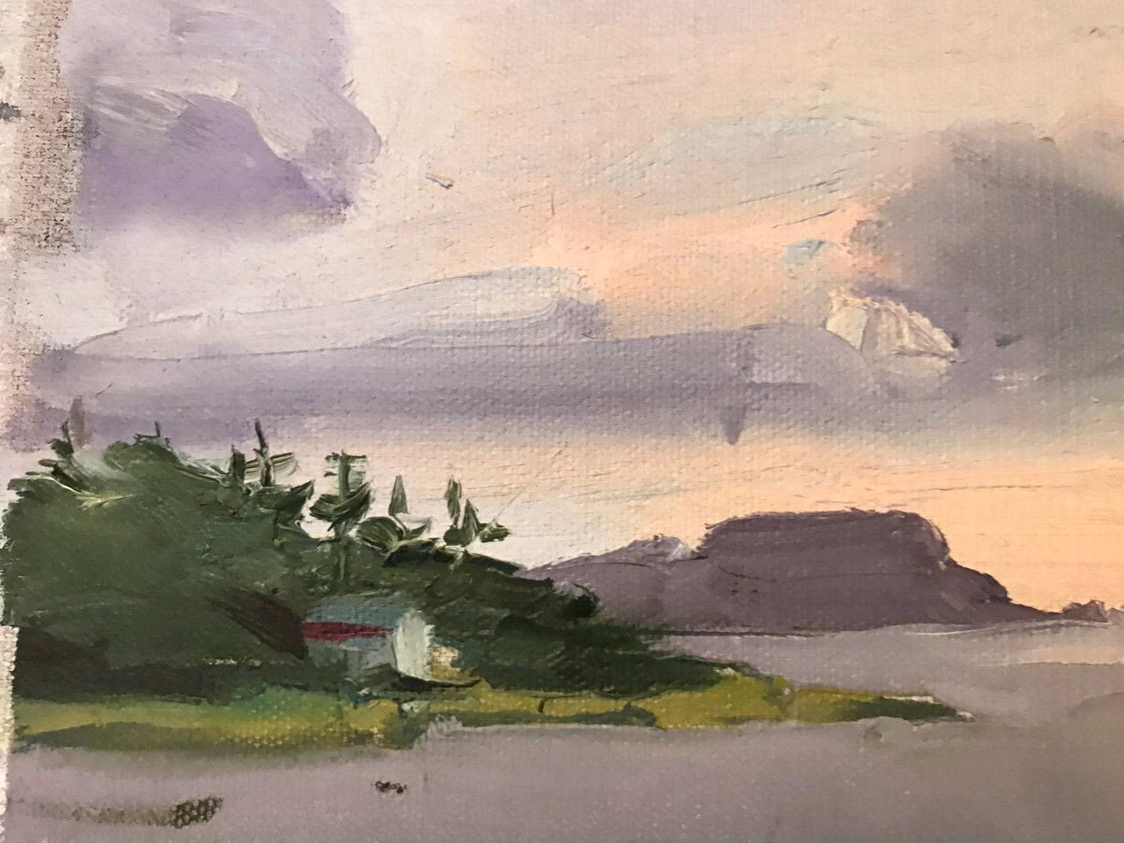 Lone Island Under Purple Skies Original Oil Painting by David Beynon Pena - 4
