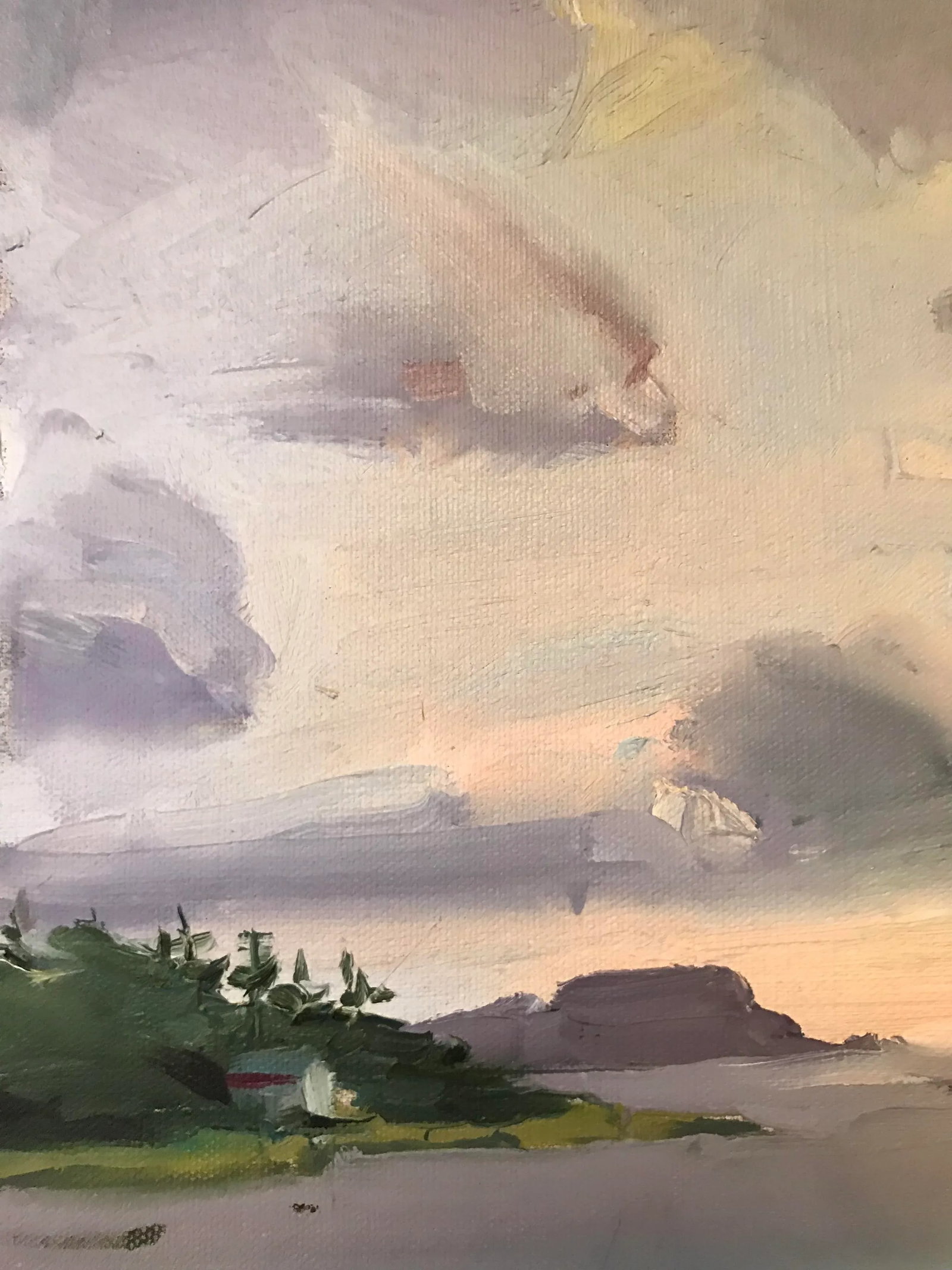Lone Island Under Purple Skies Original Oil Painting by David Beynon Pena - 5