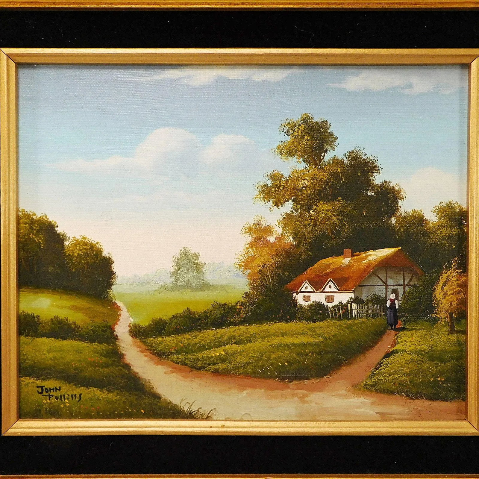 Vintage John Pollins Original Oil on Canvas Painting - 2
