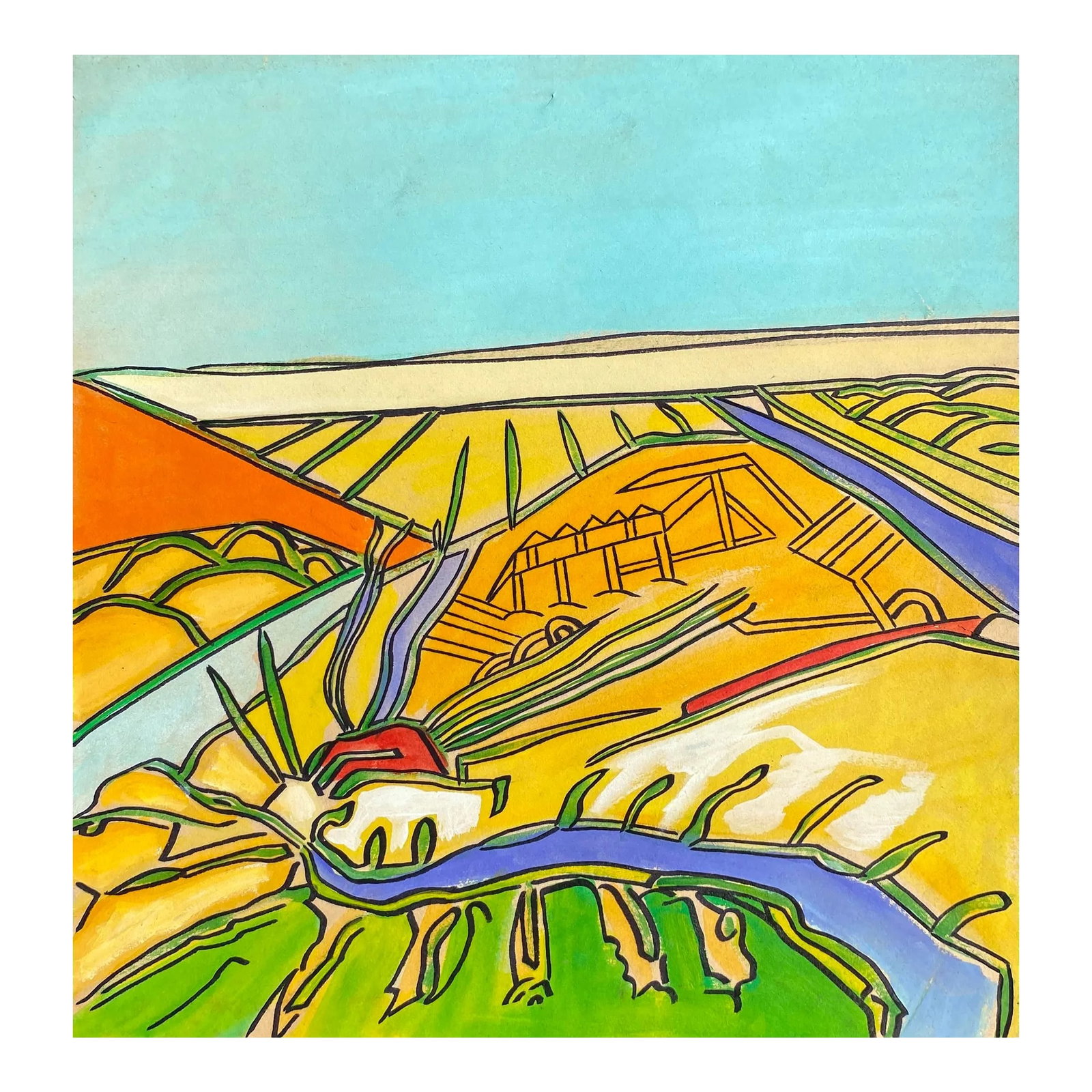 1980s Larry Connatser Modern Landscape Painting (1 of 3)