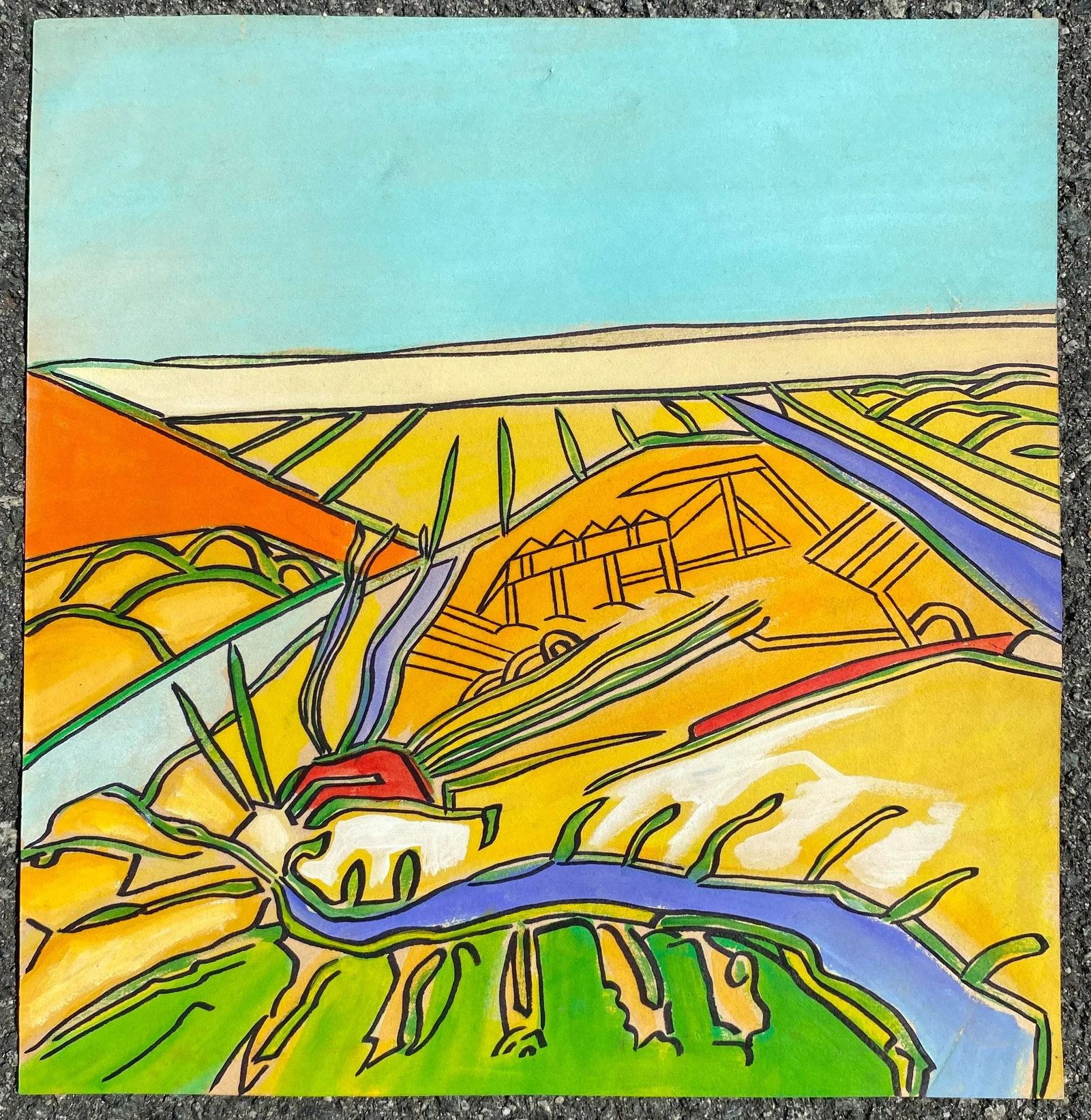 1980s Larry Connatser Modern Landscape Painting - 2