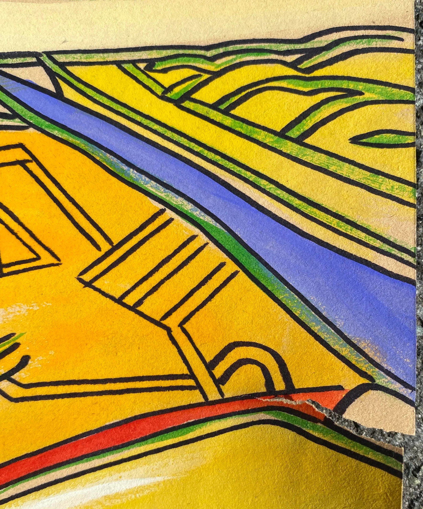 1980s Larry Connatser Modern Landscape Painting - 3