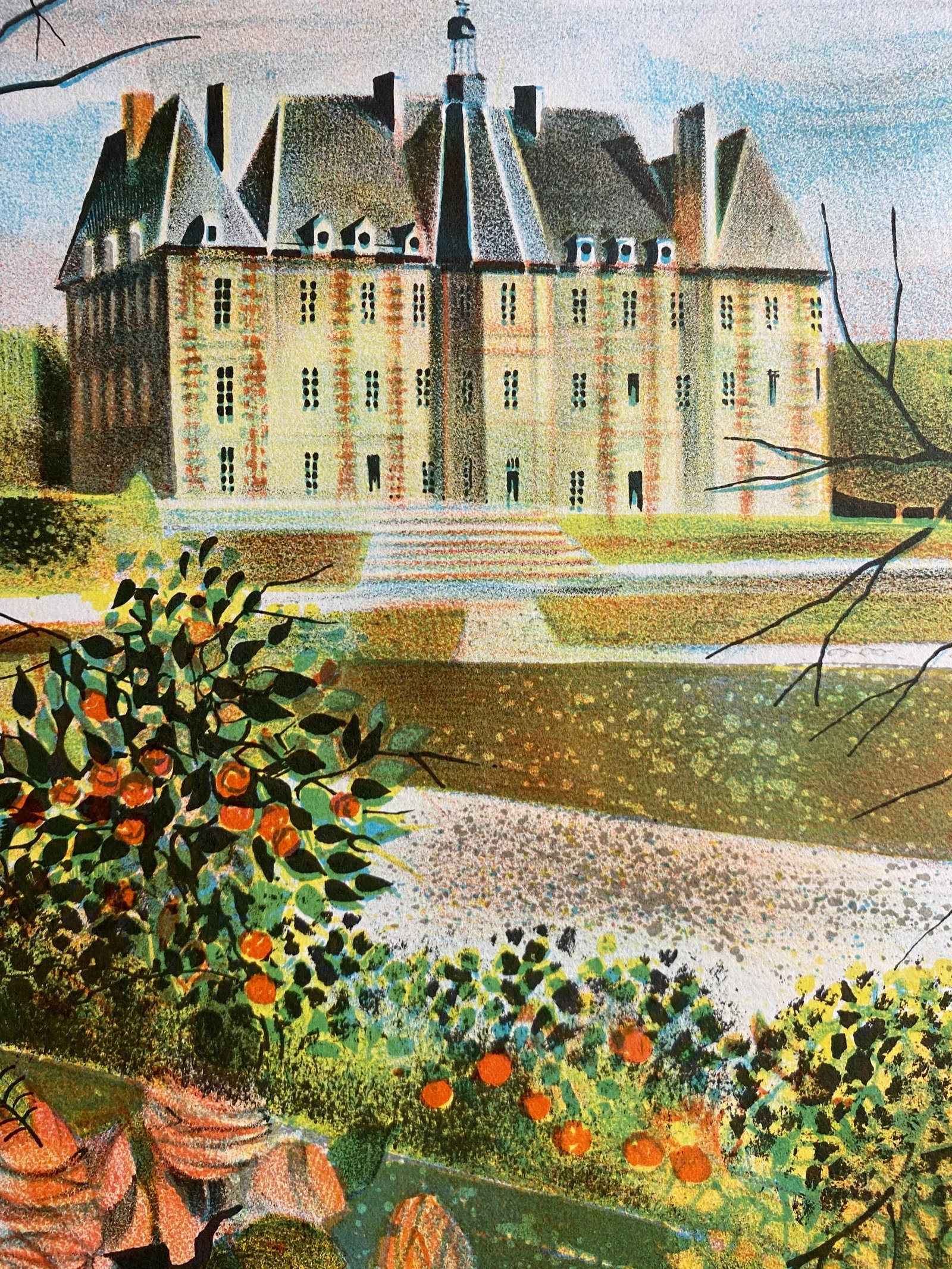 1960s Claude Grosperrin Chateau De Sceaux French Lithograph - 2