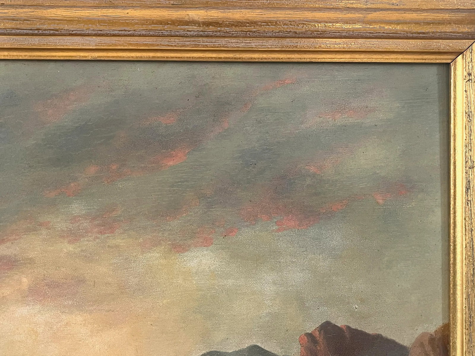 Antique Sunset Maritime Oil Painting - 5