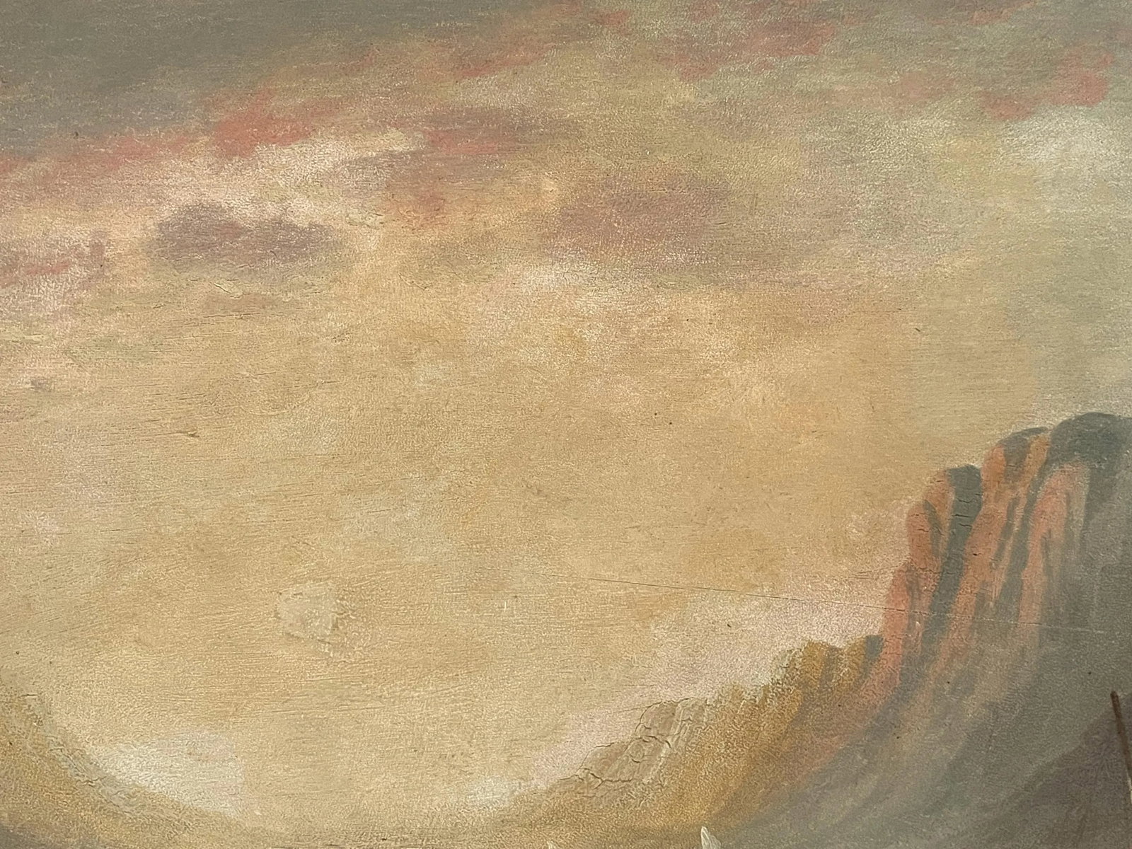 Antique Sunset Maritime Oil Painting - 8