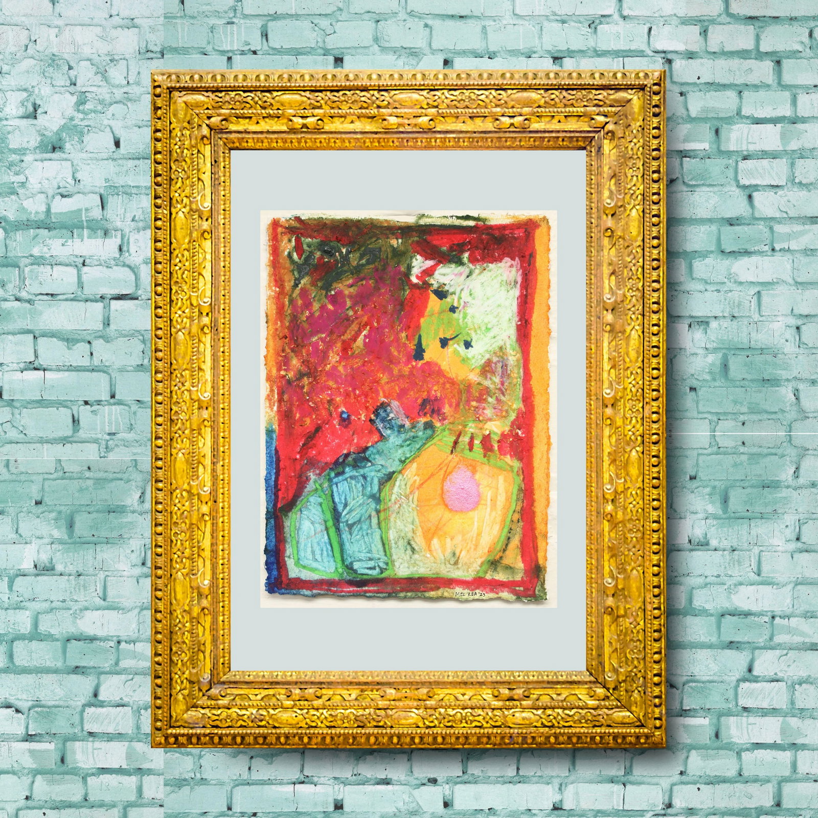 Secrete #2 Original Abstract Expressionist Painting by Mel Rea - 3