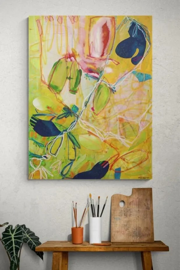 A Most Unusual Plan Original Abstract Expressionist Painting by Mel Rea - 6