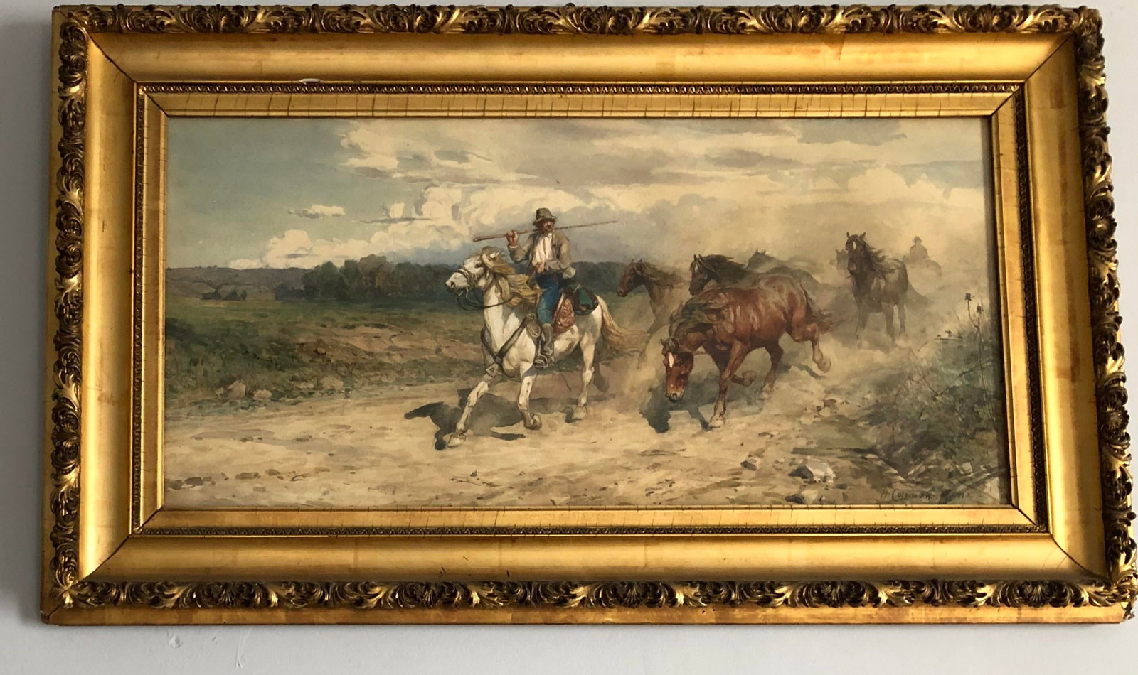 Original Watercolor Painting by Enrico Henri Coleman (1846-1911) - 10