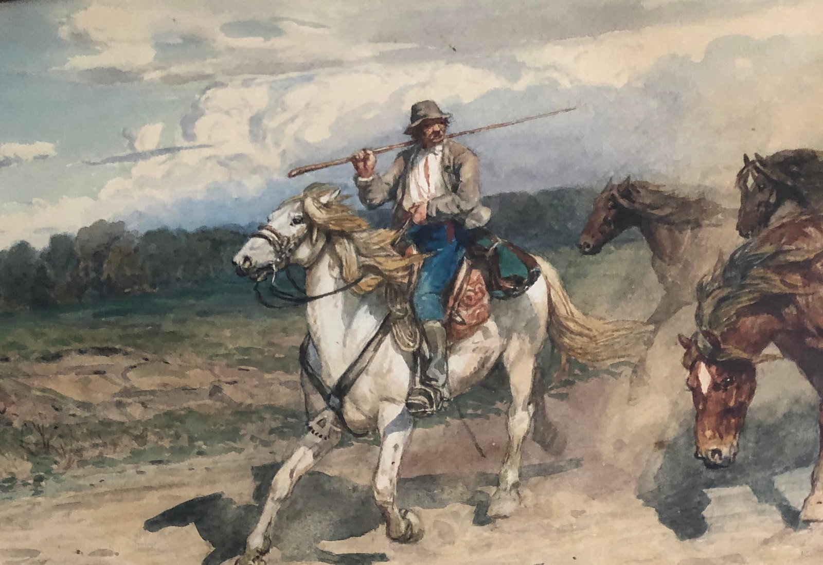 Original Watercolor Painting by Enrico Henri Coleman (1846-1911) - 3