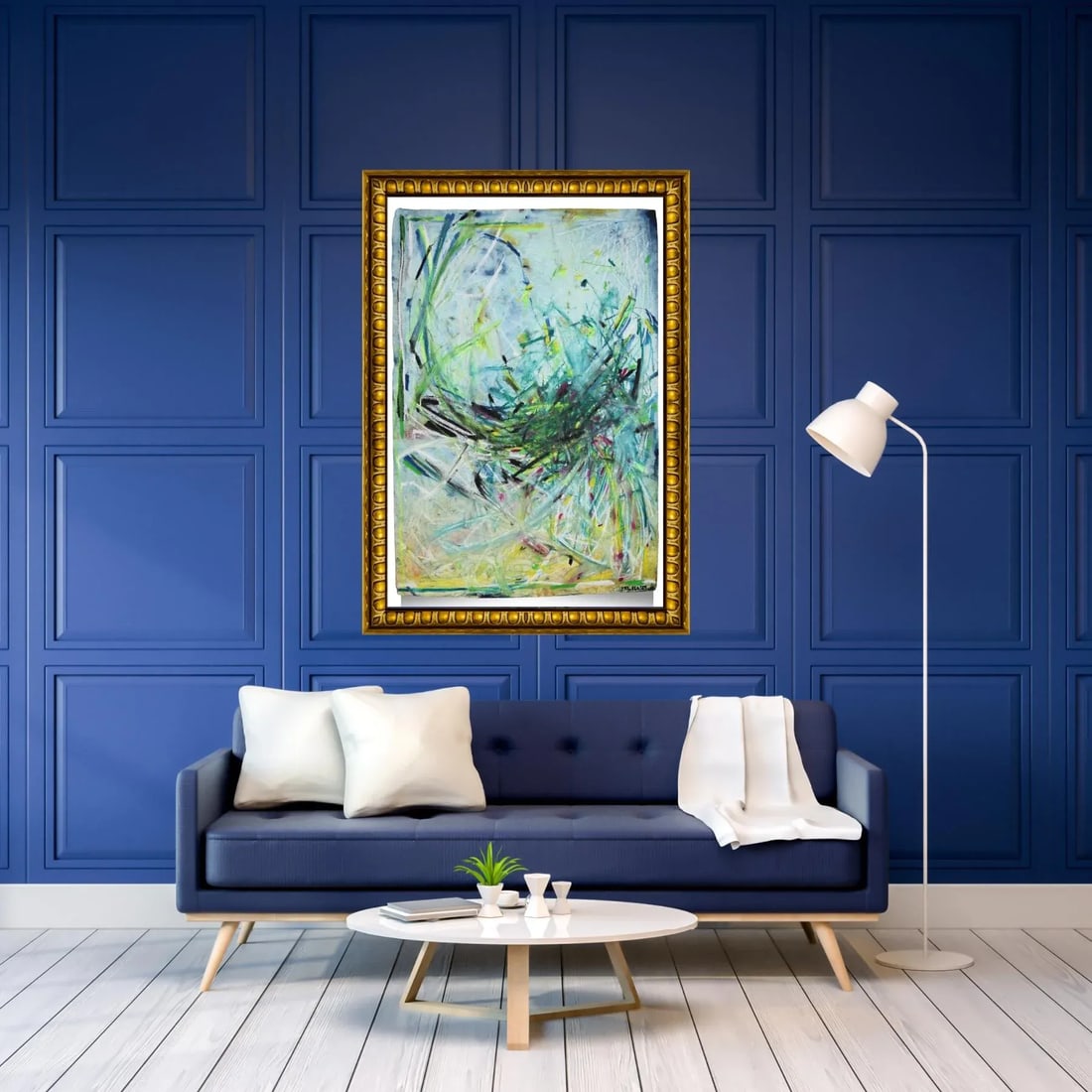 Happy Hour Original Abstract Expressionist Watercolor Drawing by Mel Rea - 2