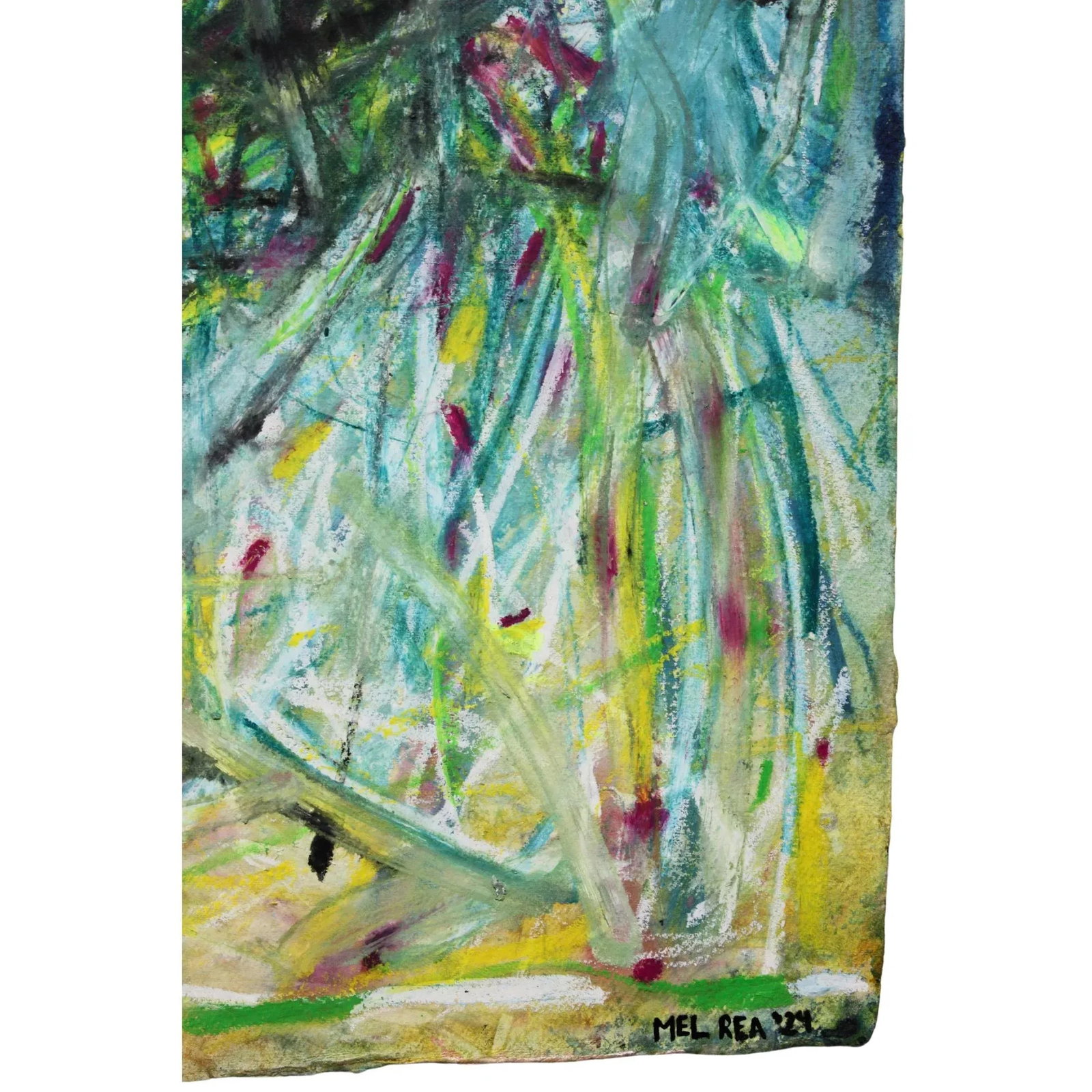 Happy Hour Original Abstract Expressionist Watercolor Drawing by Mel Rea - 6