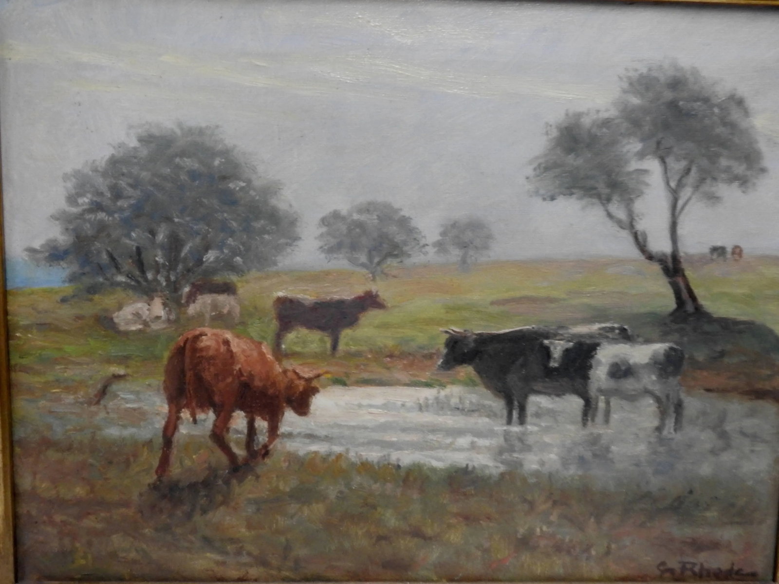 Signed Rhede Oil on Canvas of a Country Landscape - 10