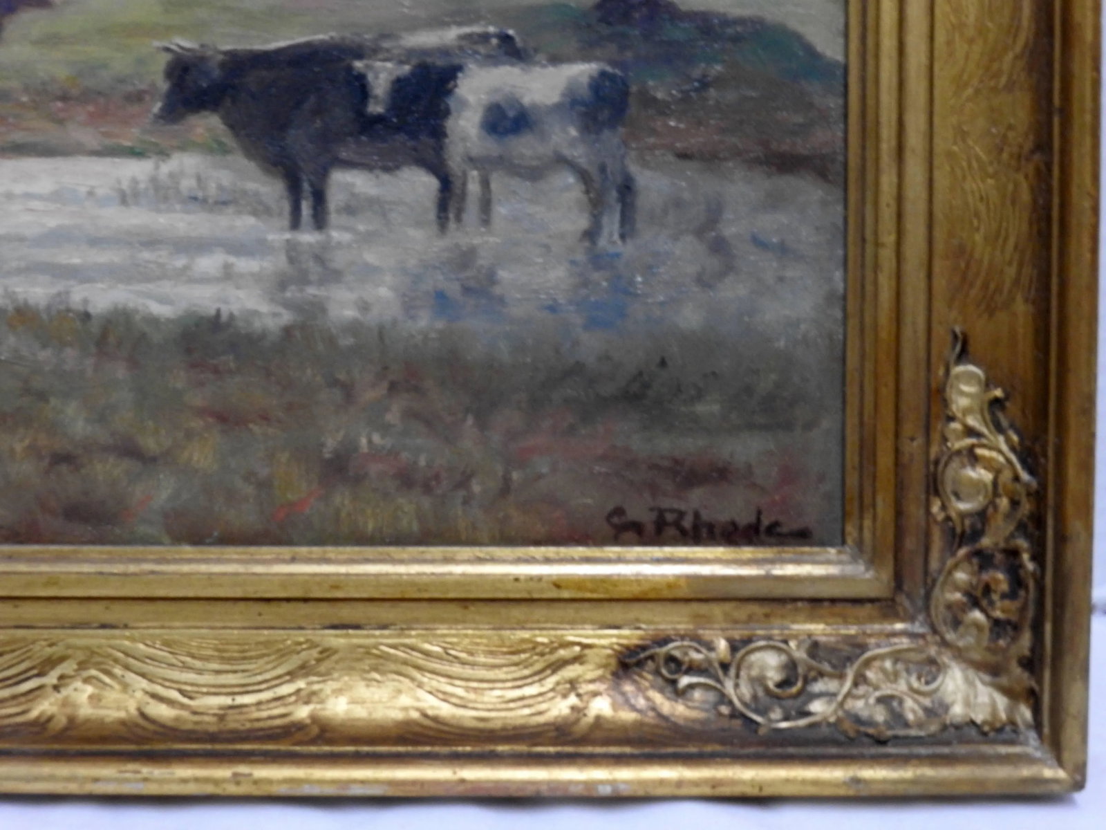 Signed Rhede Oil on Canvas of a Country Landscape - 3