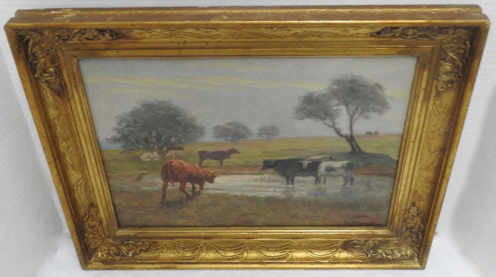 Signed Rhede Oil on Canvas of a Country Landscape - 7