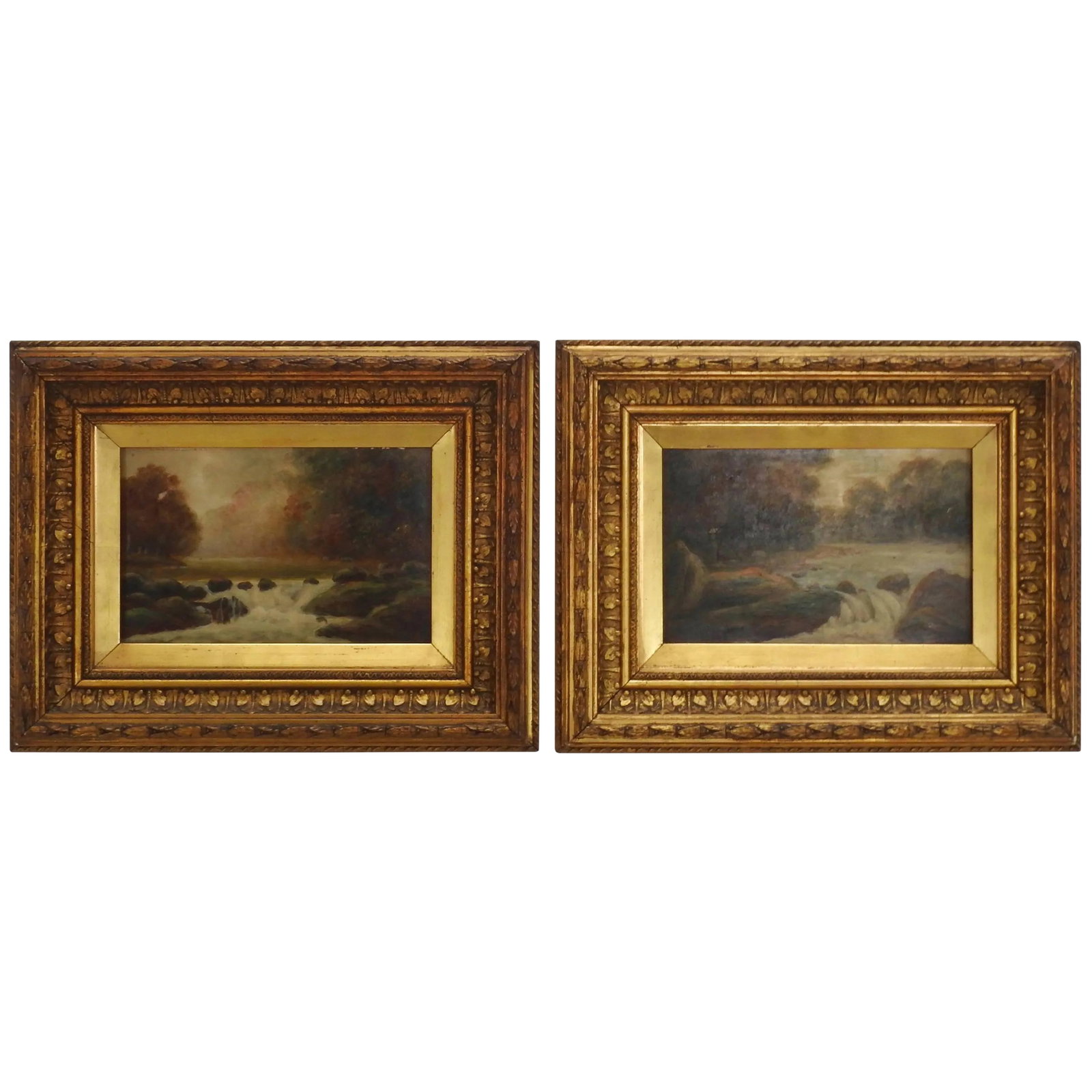 Pair of 19th Century Signed Oil on Board Landscapes (1 of 8)