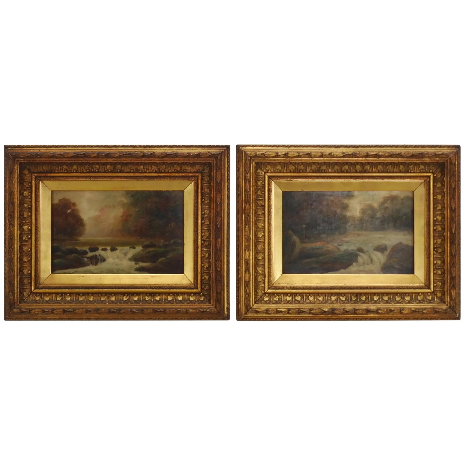 Pair of 19th Century Signed Oil on Board Landscapes - 8