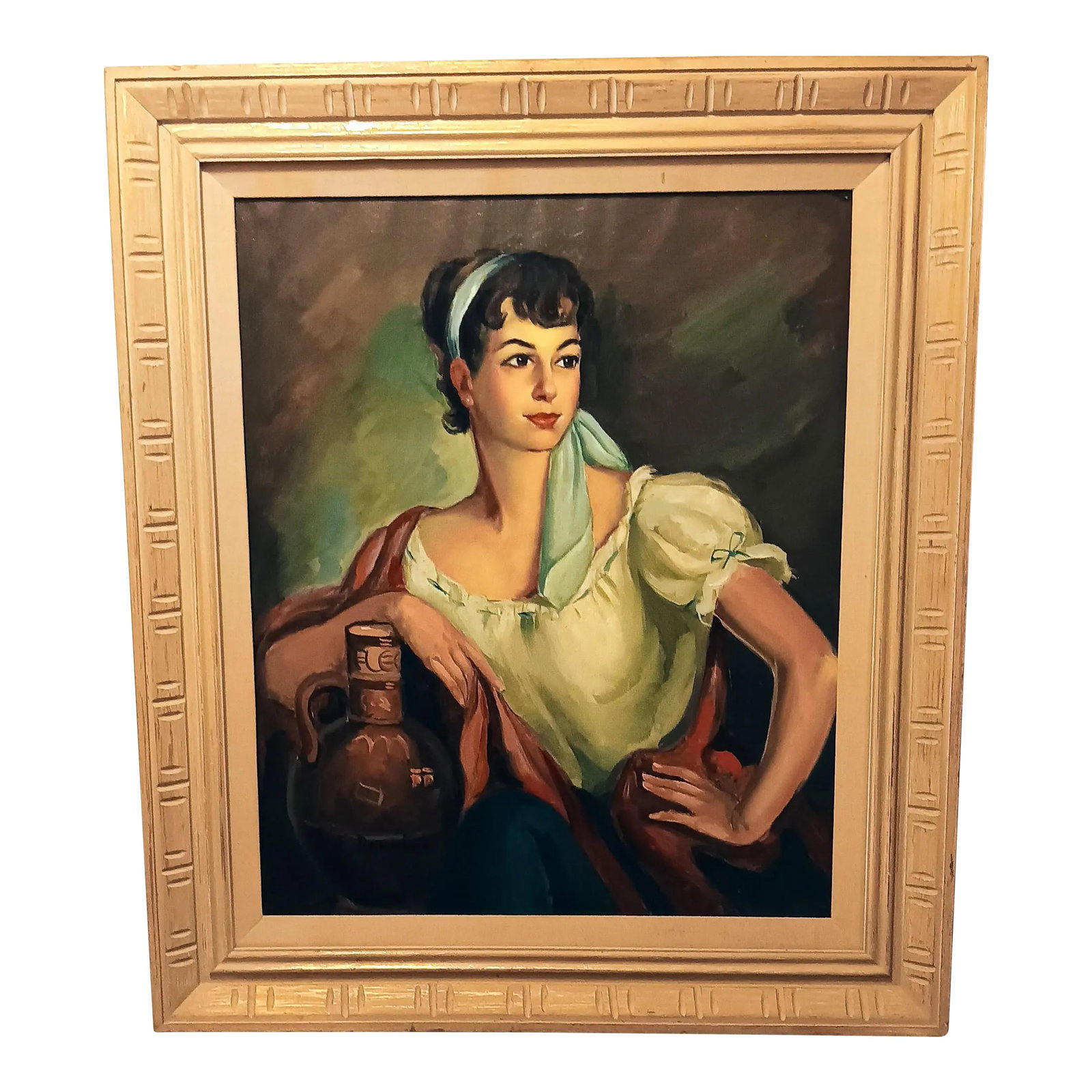 Mid 20th Century Original Portrait of Spanish/Italian Country Girl (1 of 7)