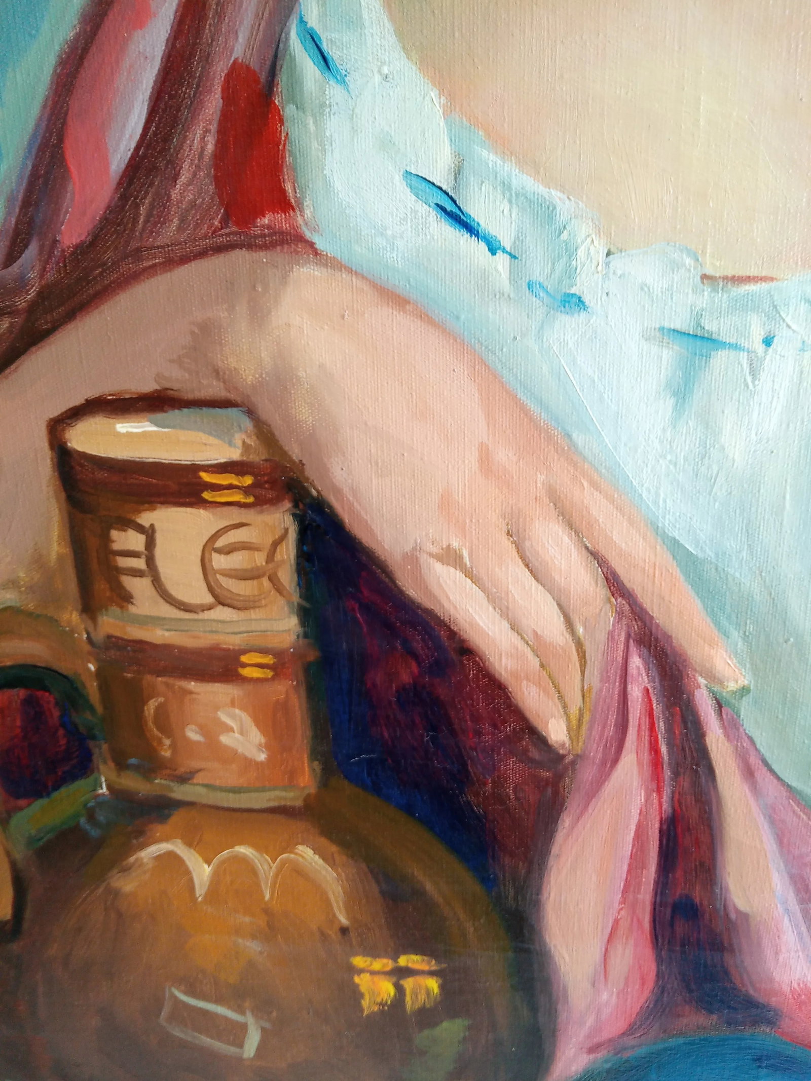 Mid 20th Century Original Portrait of Spanish/Italian Country Girl - 5