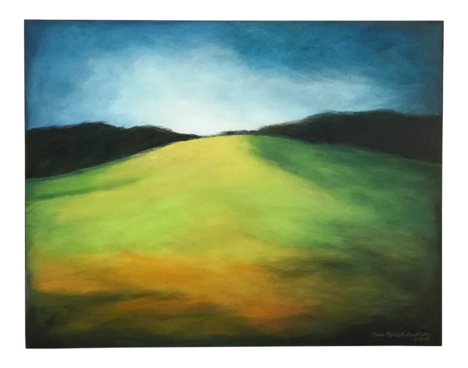 Toward the Crest California Landscape Painting by June Parrish Cookson: From Bell & Finch Studio Shop, this is an original plein-air landscape painting by June Parrish Cookson. Painted in 2006, this scene is one of a series depicting various areas discovered along the rou
