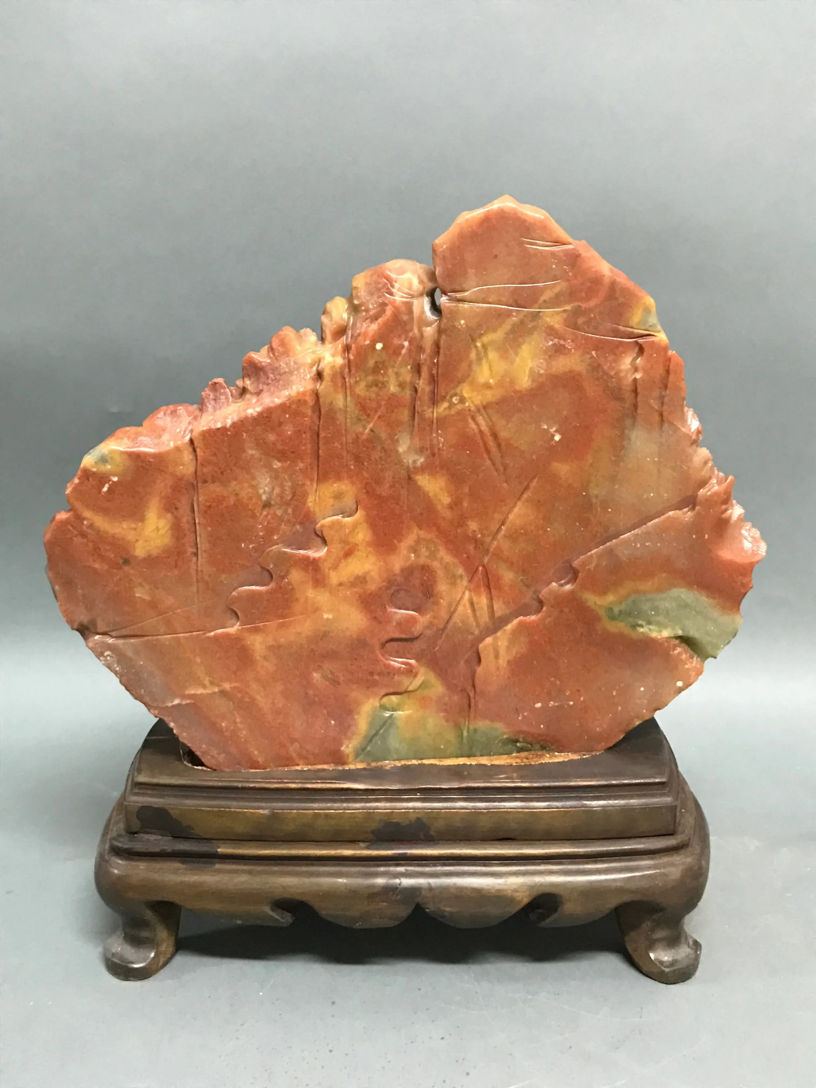 Chinese Art Carved Soapstone Mountain Scenery With People - 8